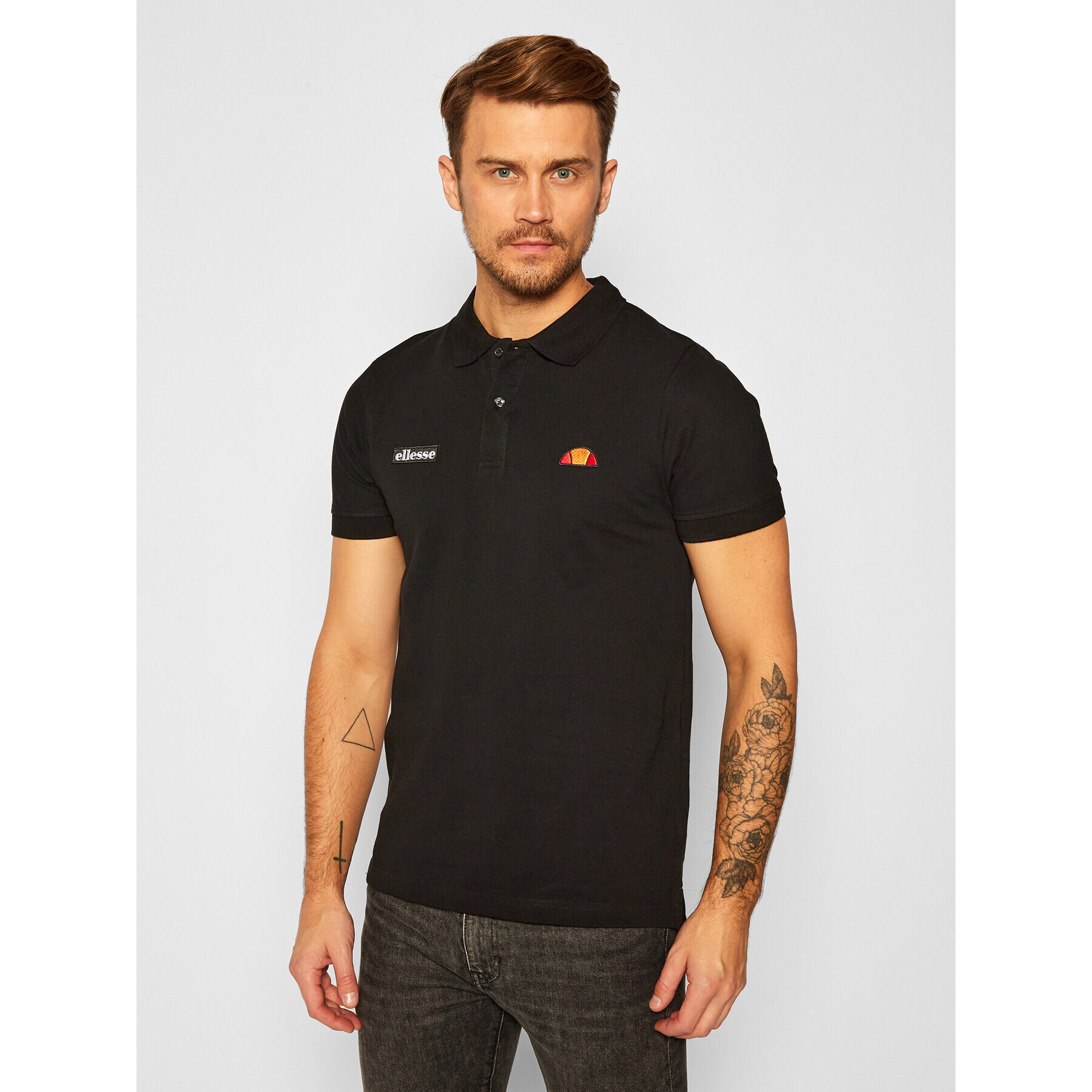 Ellesse Tricou polo Montura SHS04475 Negru Regular Fit - Pled.ro