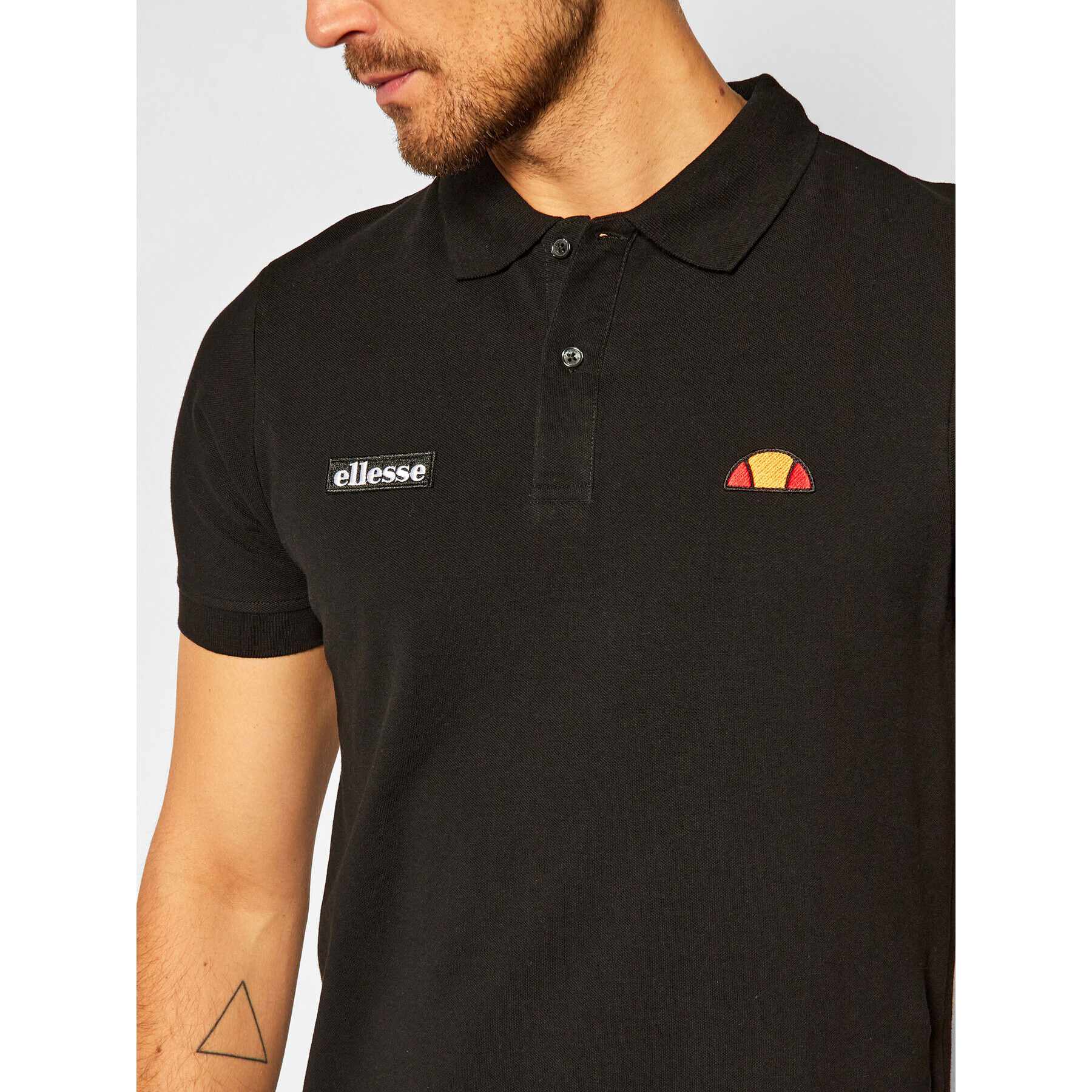 Ellesse Tricou polo Montura SHS04475 Negru Regular Fit - Pled.ro