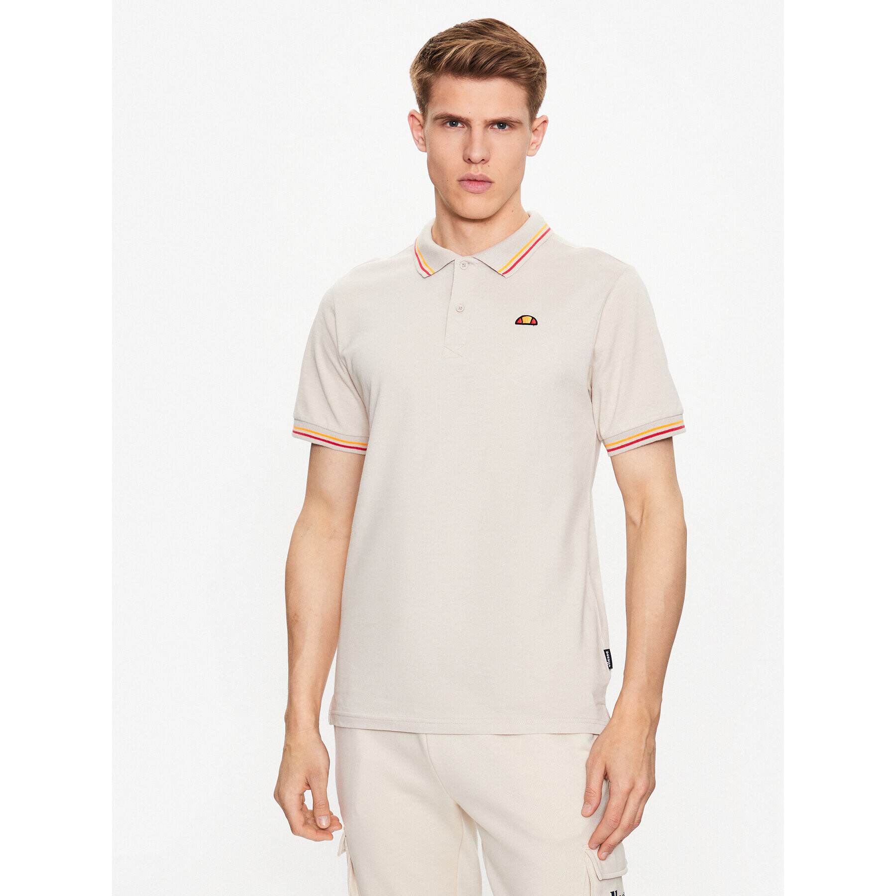 Ellesse Tricou polo Rooks SHR18077 Bej Regular Fit - Pled.ro