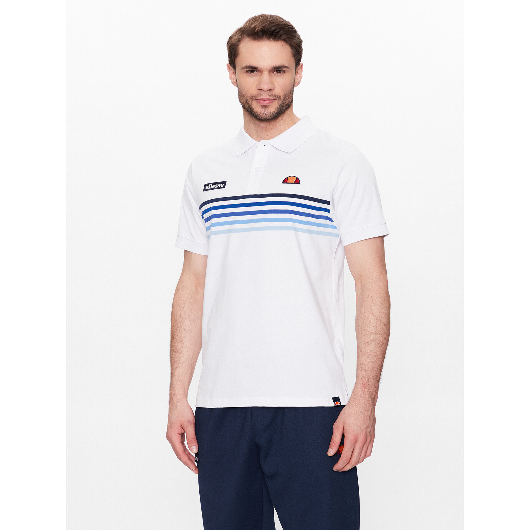 Ellesse Tricou polo Vinzona SHR14634 Alb Regular Fit - Pled.ro