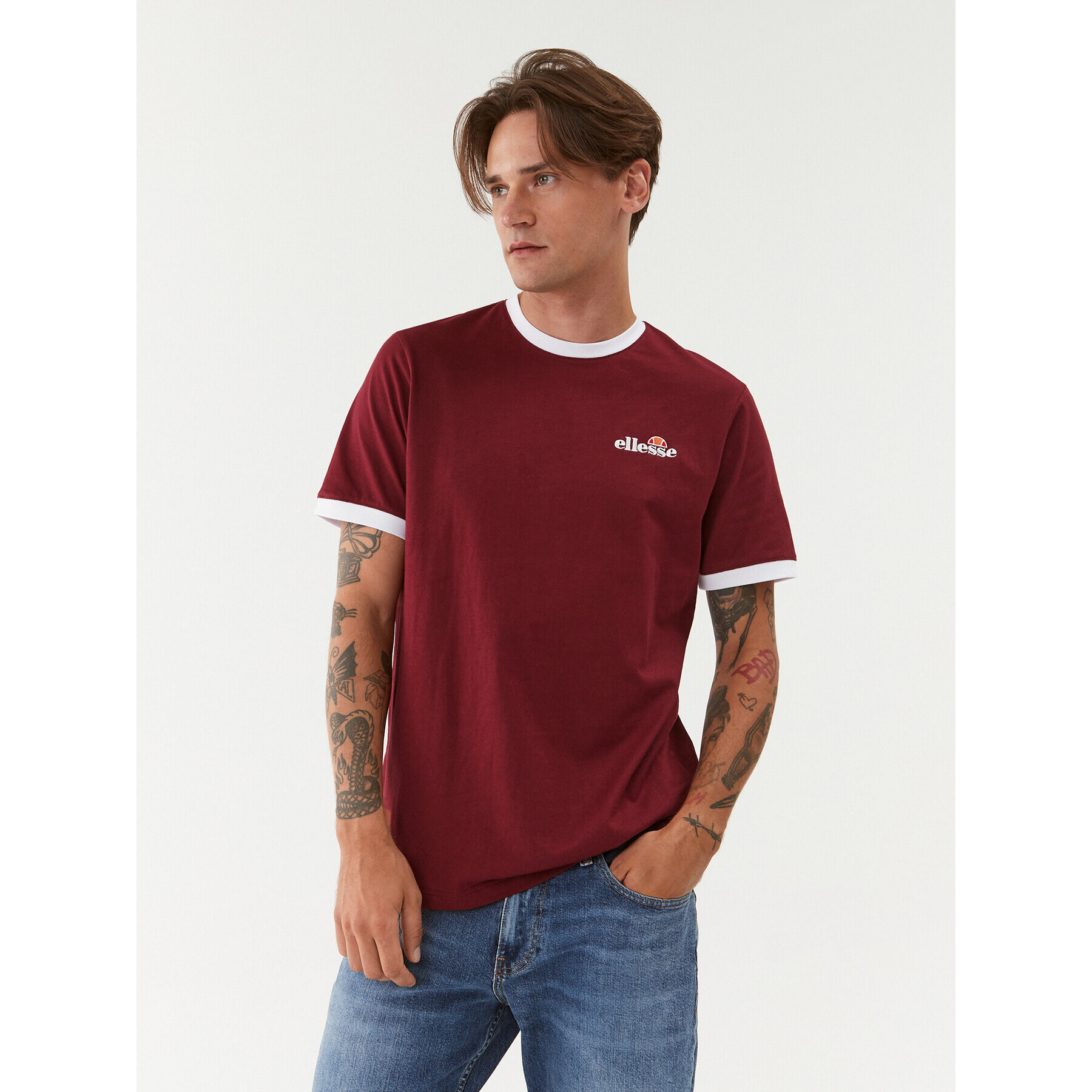 Ellesse Tricou SHL10164 Vișiniu Regular Fit - Pled.ro