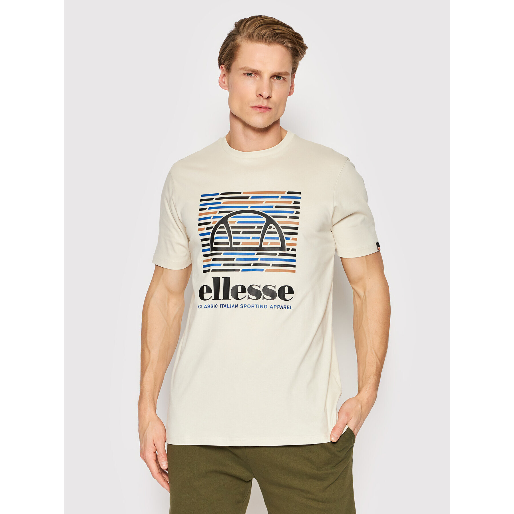 Ellesse Tricou Viero SHM13823 Bej Regular Fit - Pled.ro