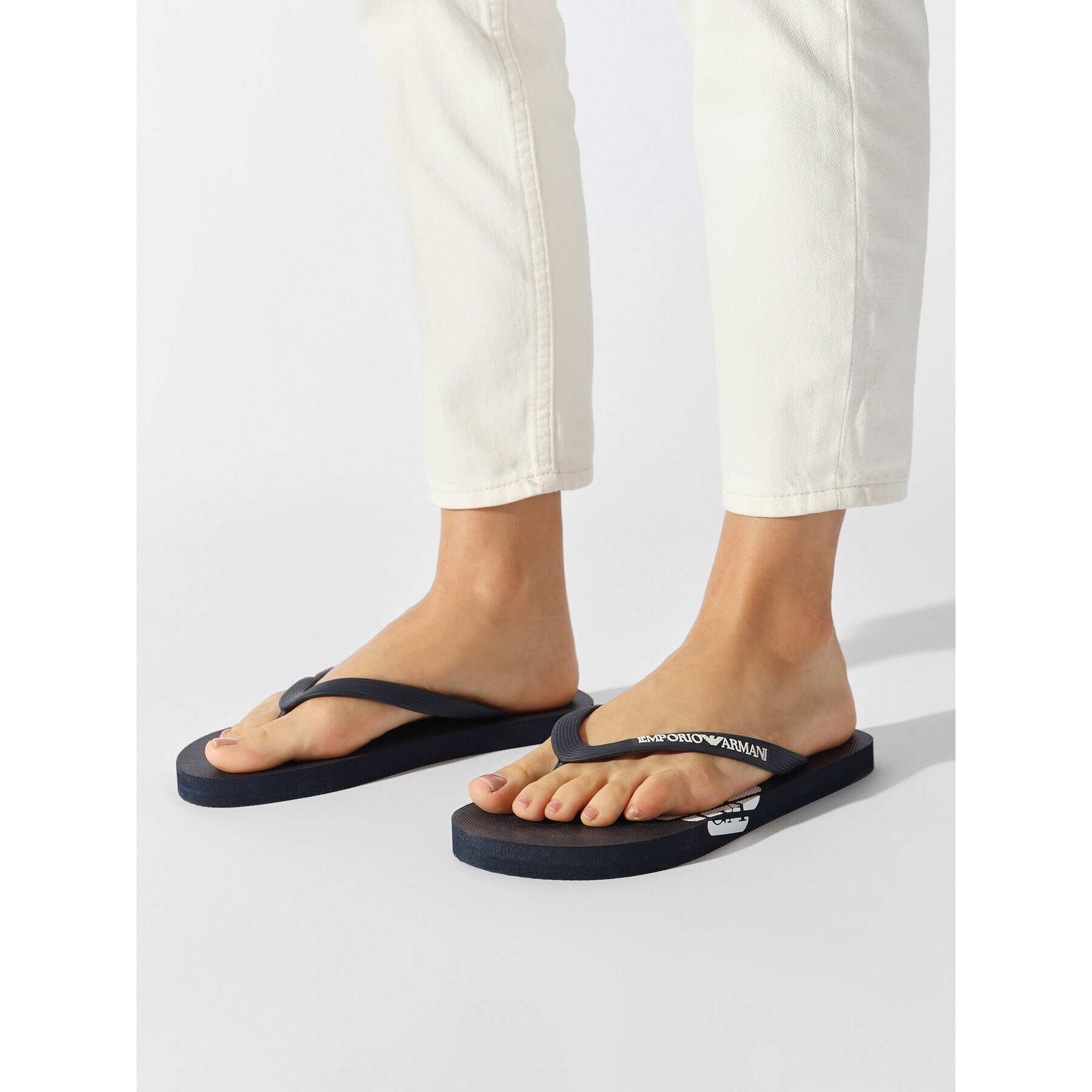 Emporio Armani Flip flop XVQS06 XN746 00285 Bleumarin - Pled.ro