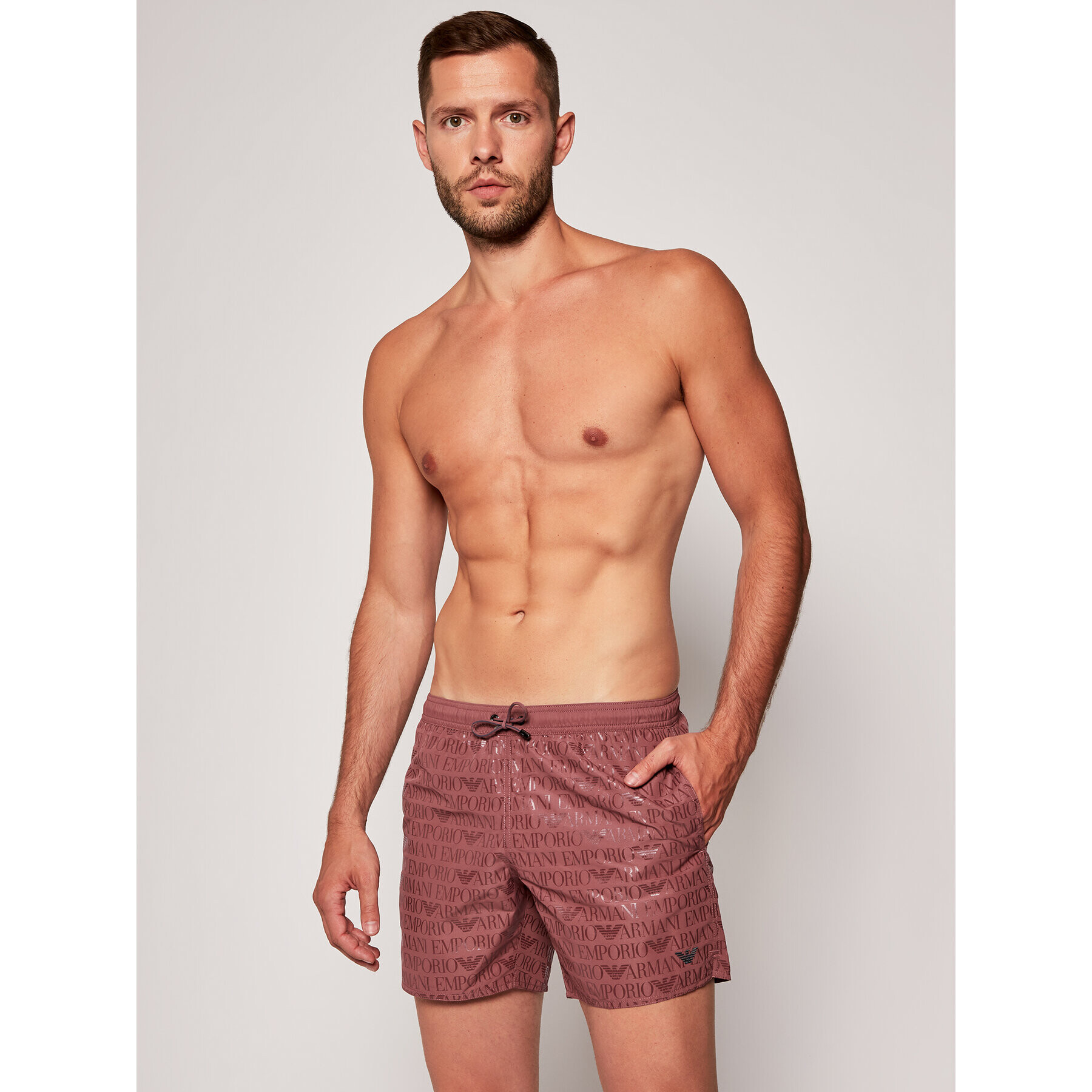 Emporio Armani Pantaloni scurți pentru înot 211740 0P430 06562 Vișiniu Regular Fit - Pled.ro