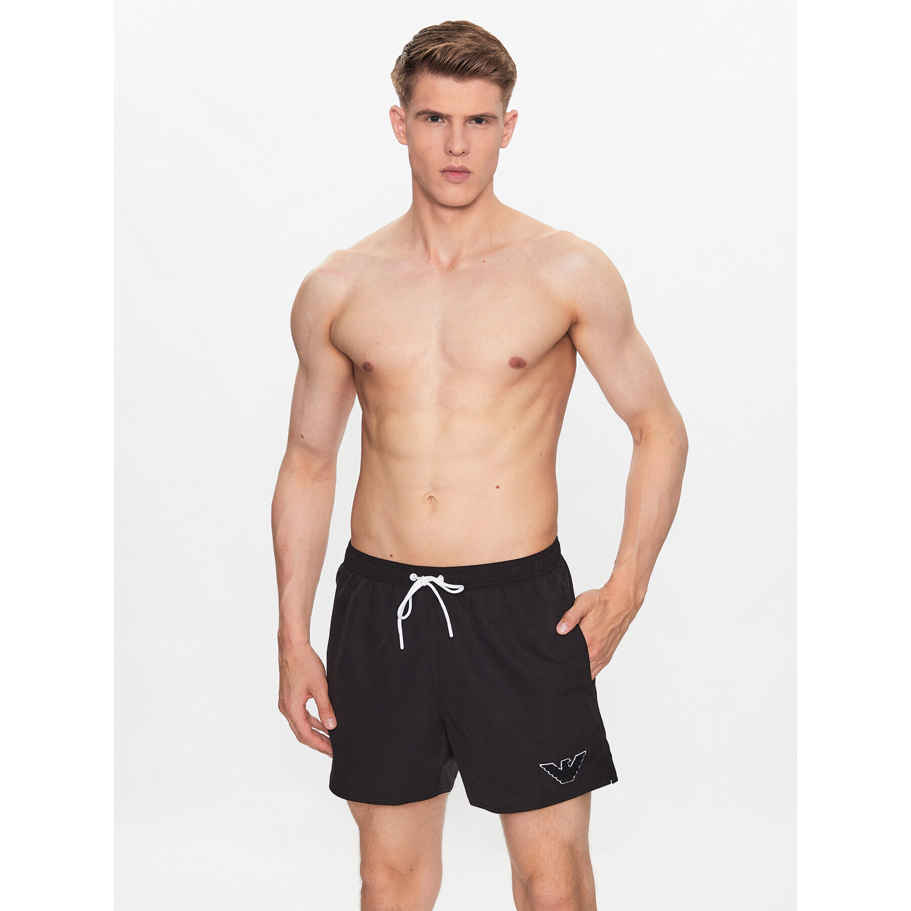 Emporio Armani Pantaloni scurți pentru înot 211740 3R427 00020 Negru Regular Fit - Pled.ro