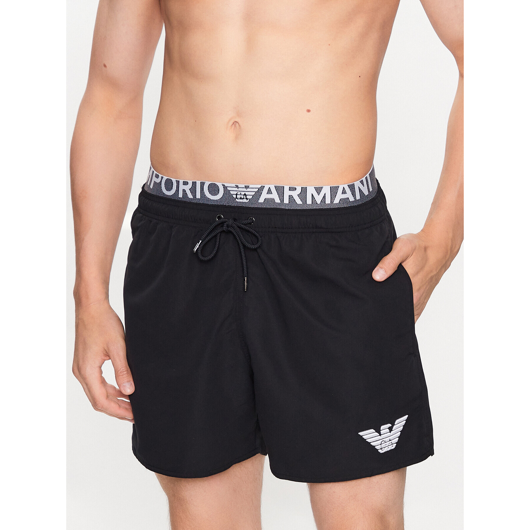 Emporio Armani Pantaloni scurți pentru înot 211740 3R432 00020 Negru Regular Fit - Pled.ro