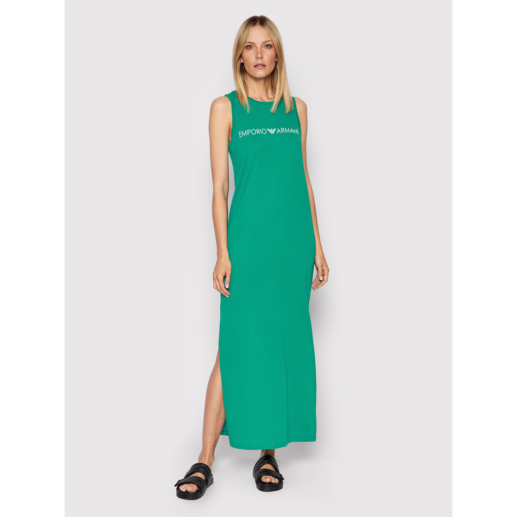 Emporio Armani Rochie de plajă 262635 2R340 01185 Verde Regular Fit - Pled.ro