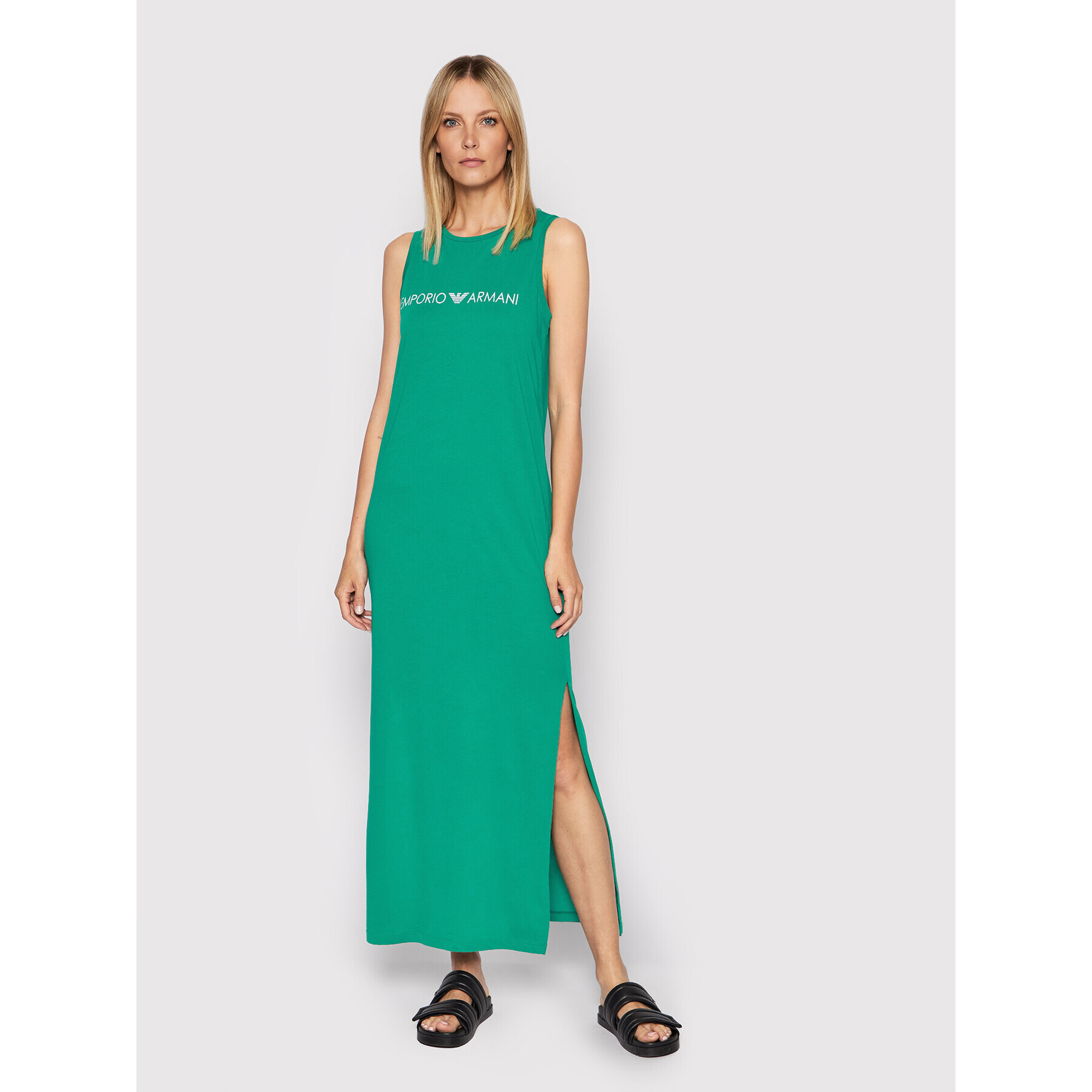 Emporio Armani Rochie de plajă 262635 2R340 01185 Verde Regular Fit - Pled.ro