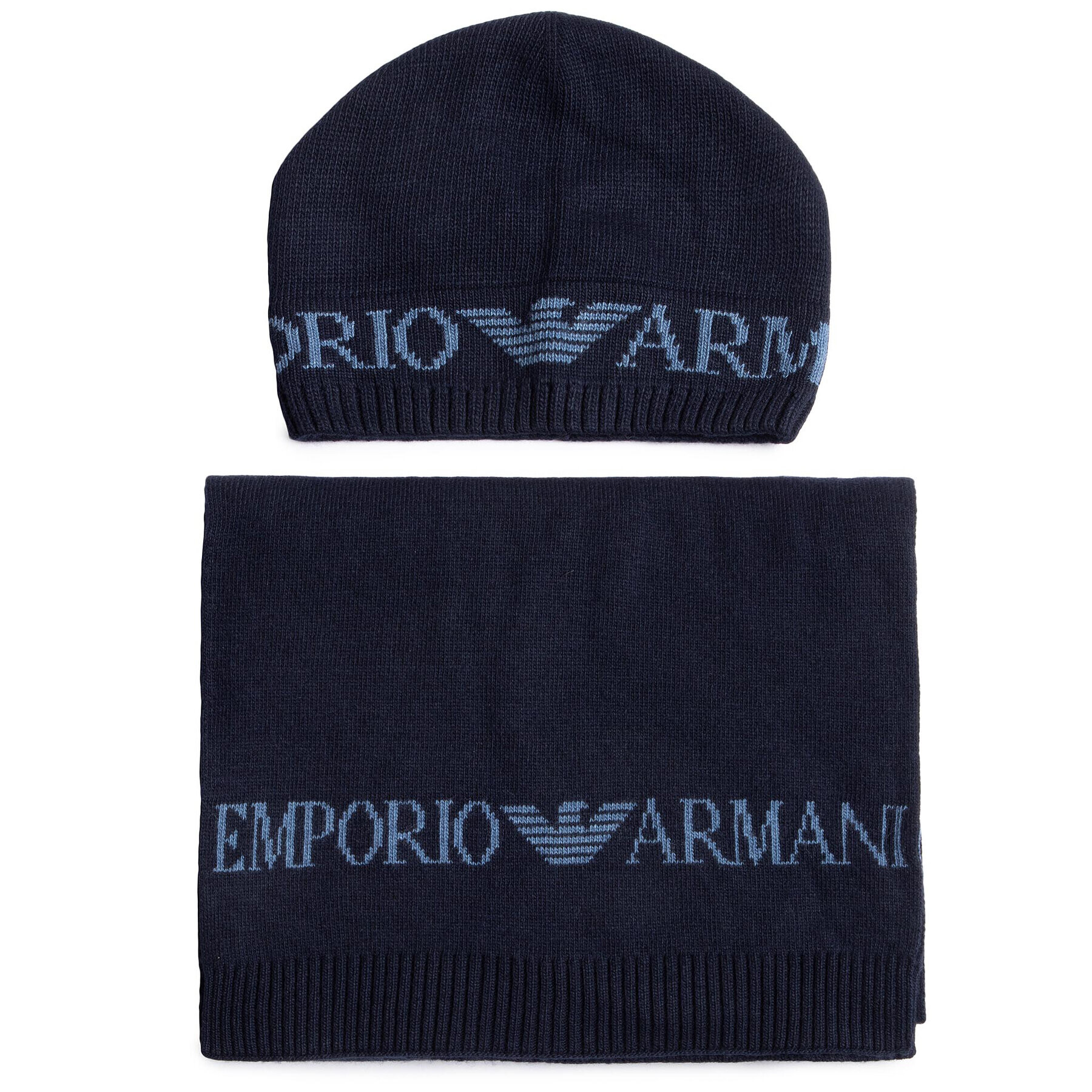 Emporio Armani Set Fular și Căciulă 628001 0A850 00035 Bleumarin - Pled.ro