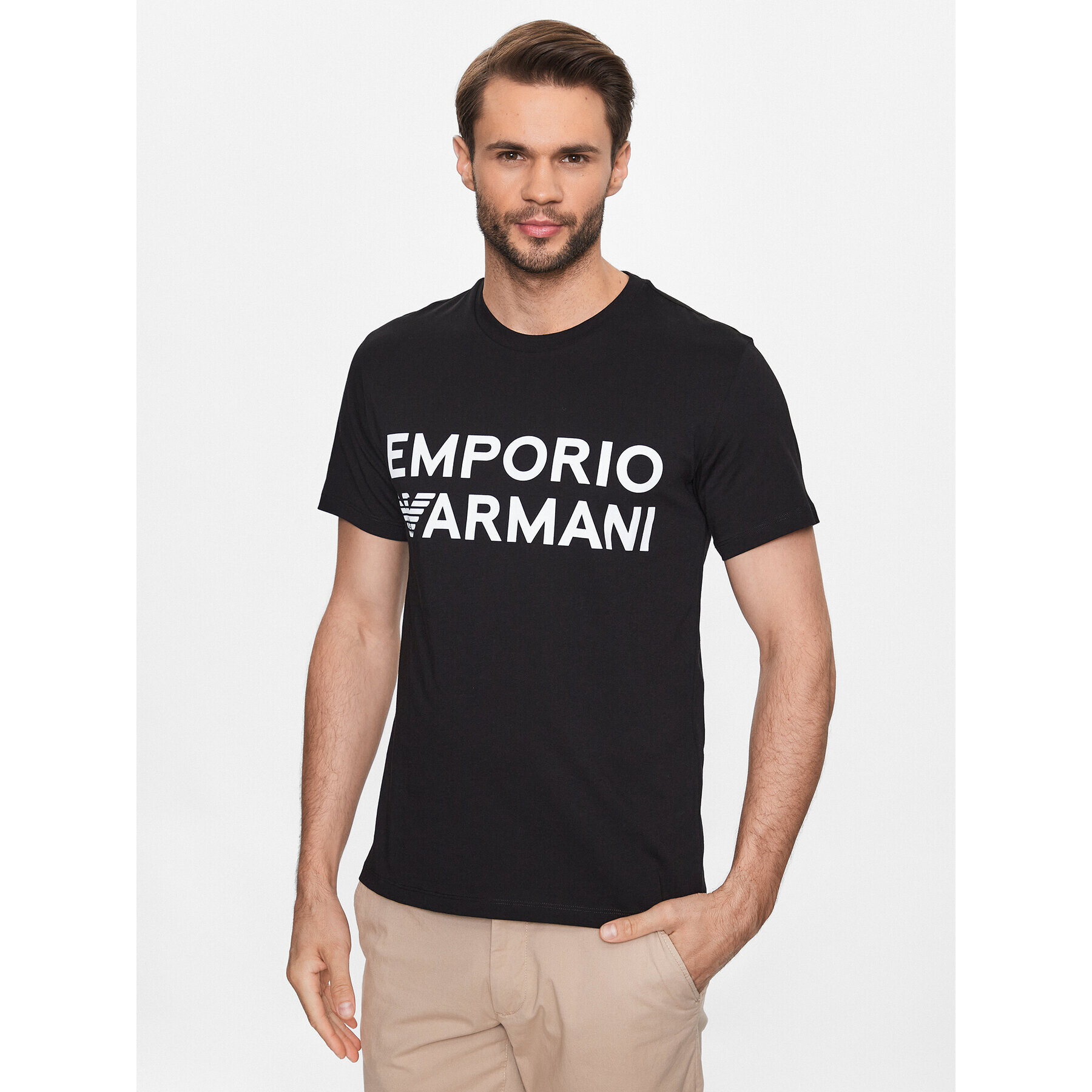 Emporio Armani Tricou 211831 3R479 00020 Negru Regular Fit - Pled.ro