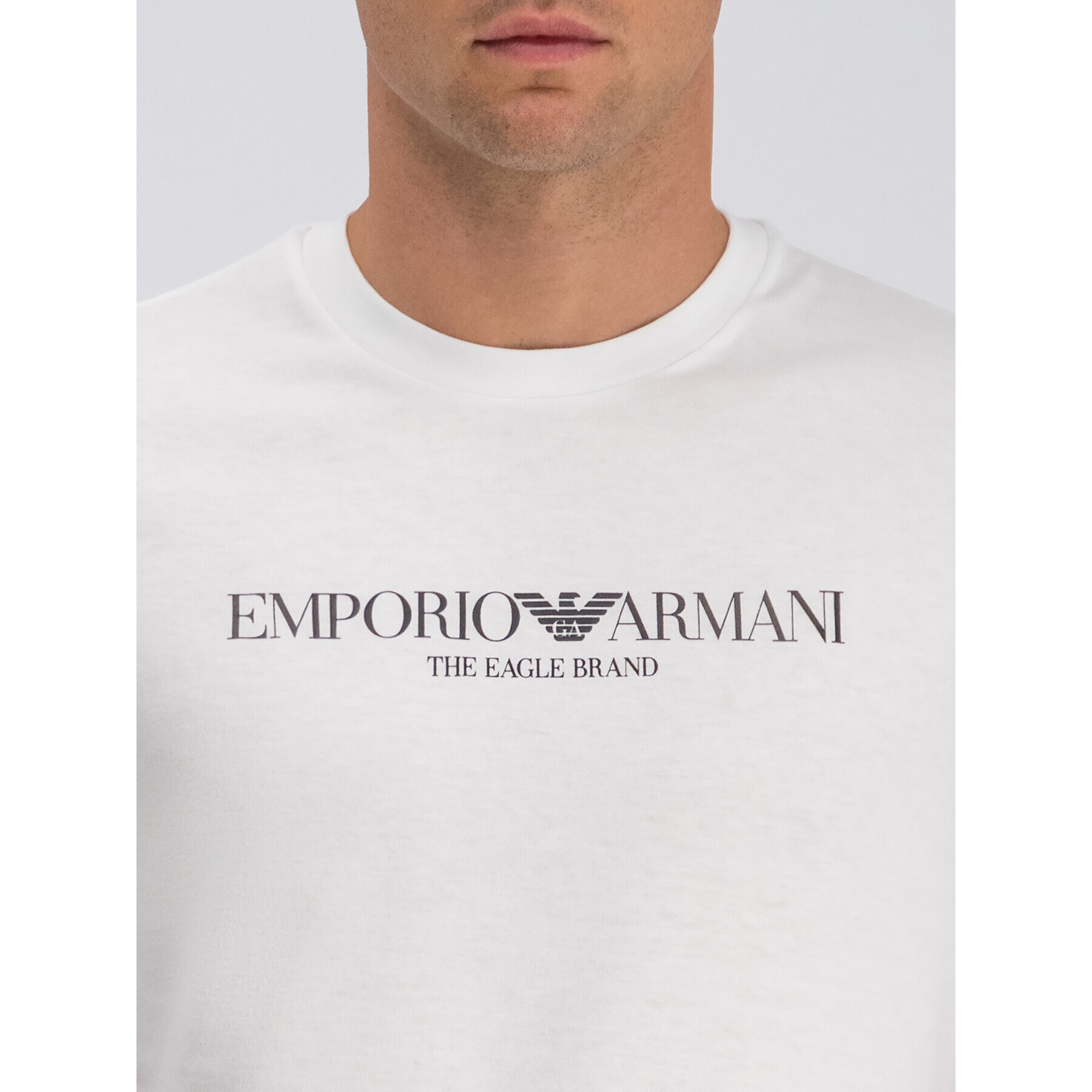 Emporio Armani Tricou 8N1T61 1J00Z 0100 Alb Regular Fit - Pled.ro