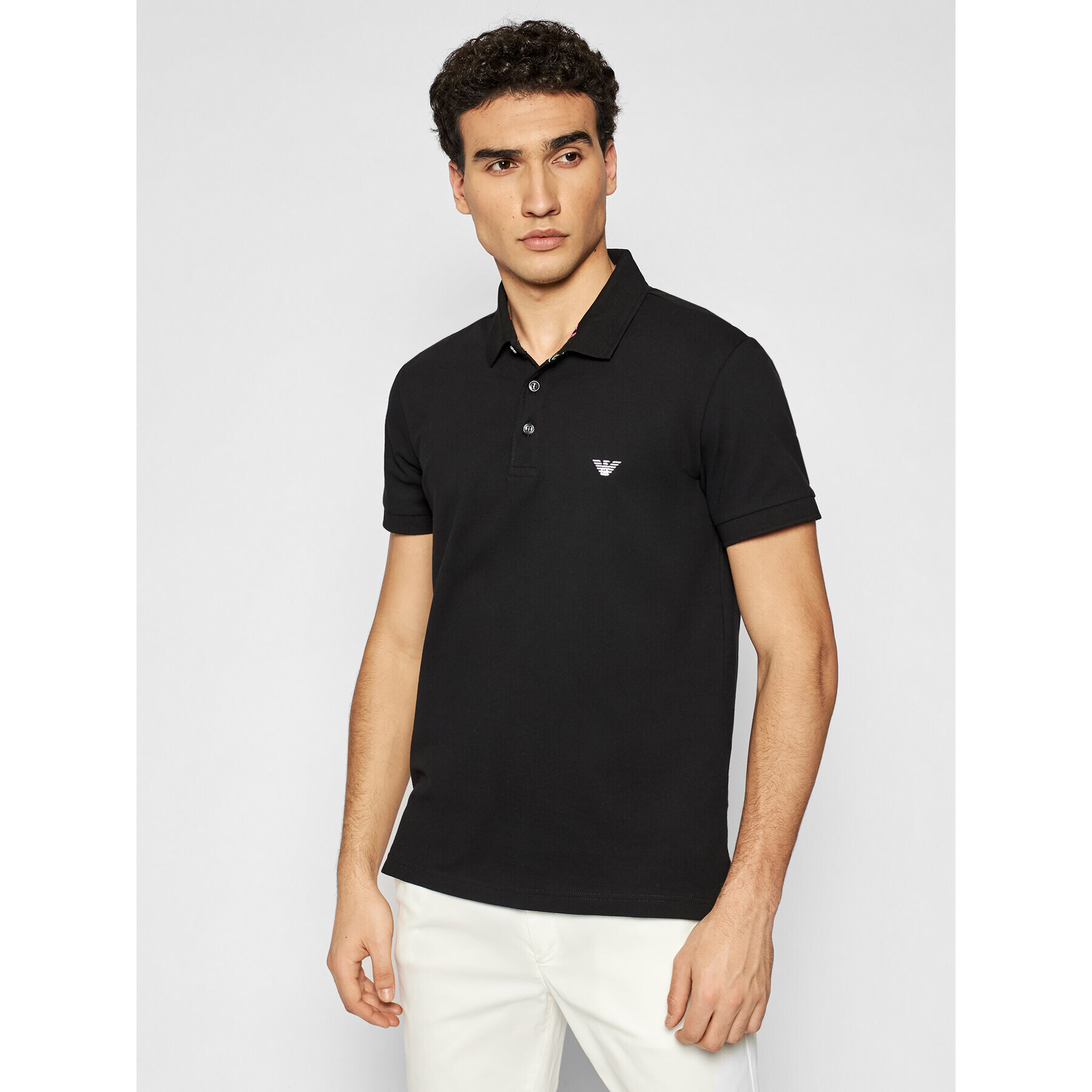 Emporio Armani Tricou polo 211804 1P461 00020 Negru Regular Fit - Pled.ro