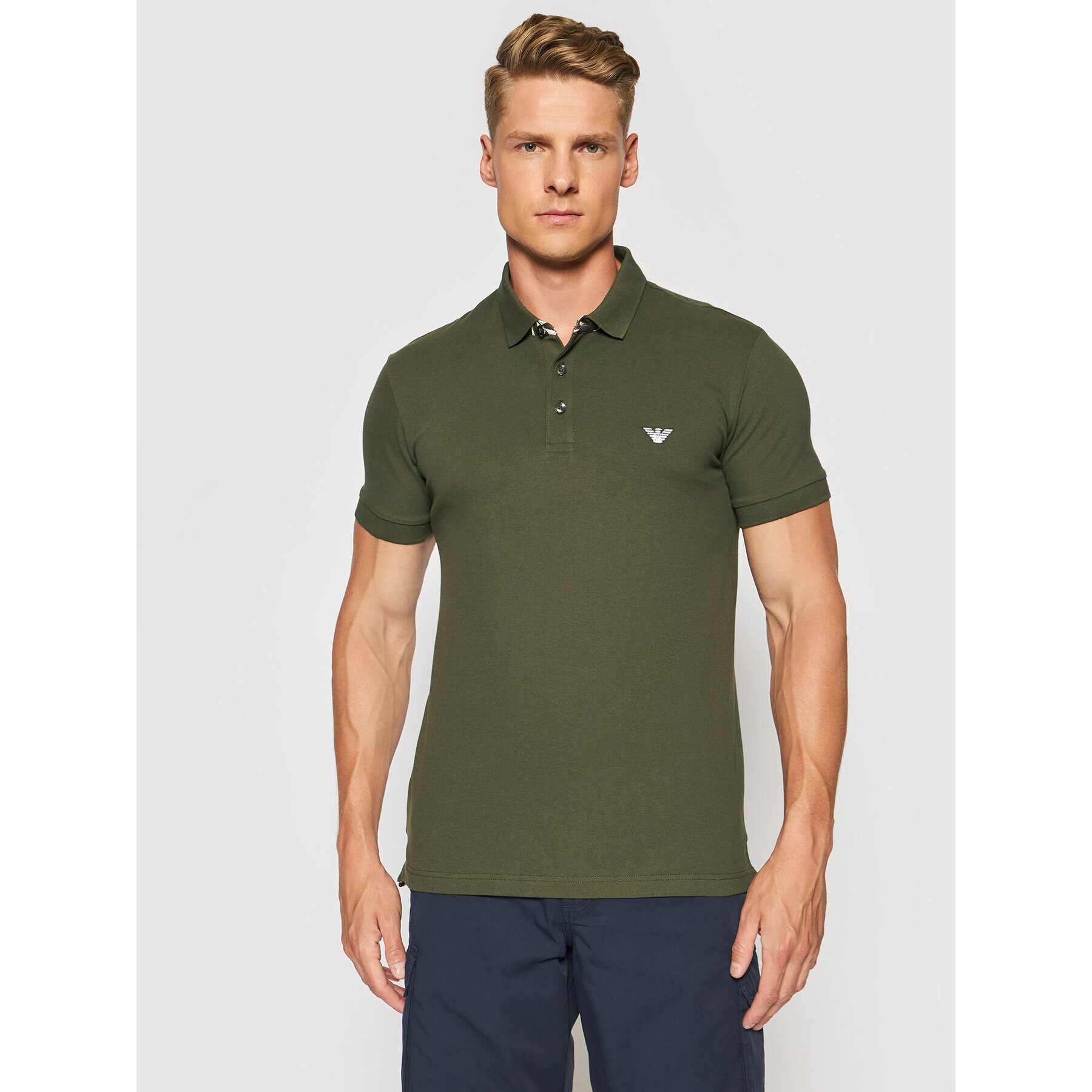 Emporio Armani Tricou polo 211804 1P461 00284 Verde Regular Fit - Pled.ro