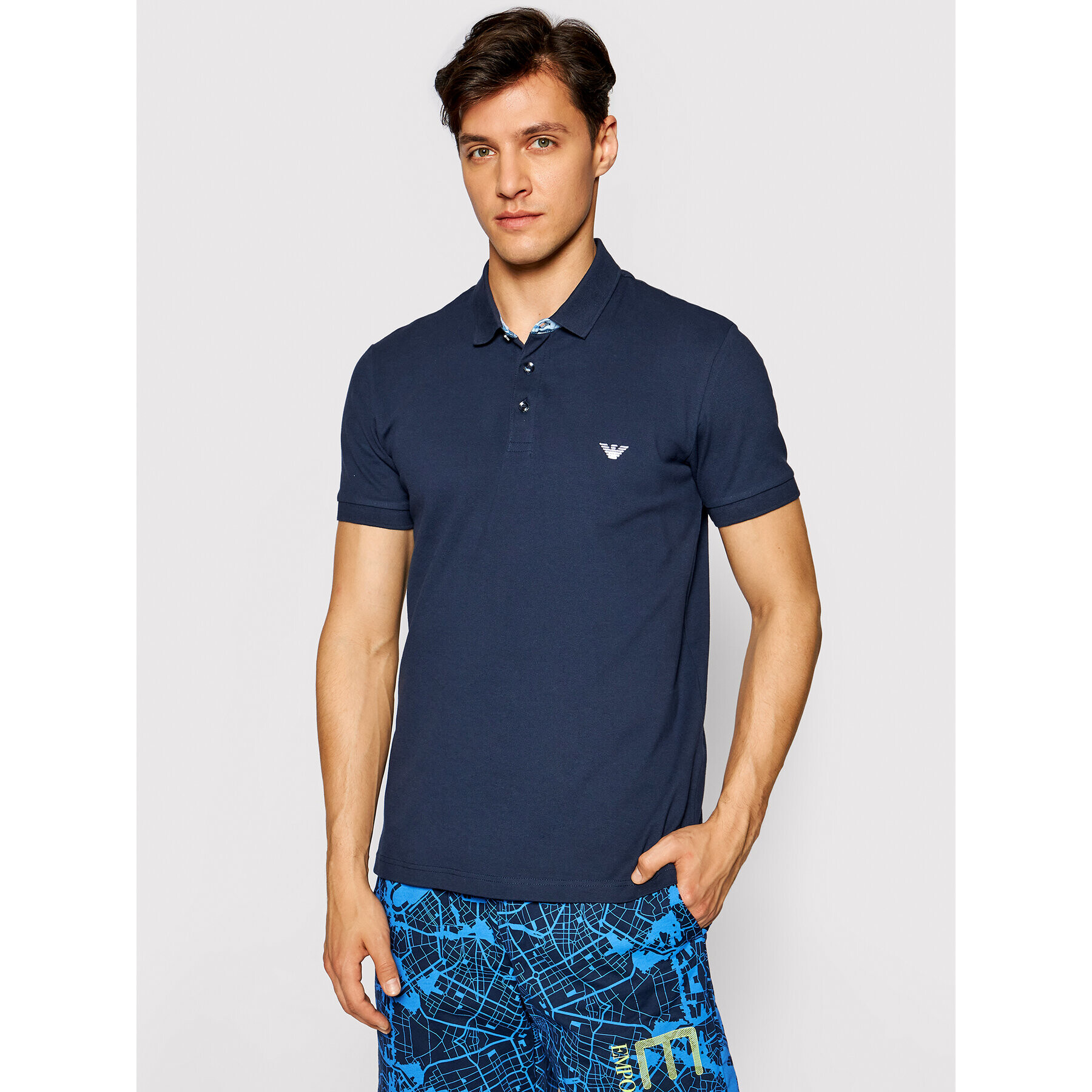 Emporio Armani Tricou polo 211804 1P461 06935 Bleumarin Regular Fit - Pled.ro