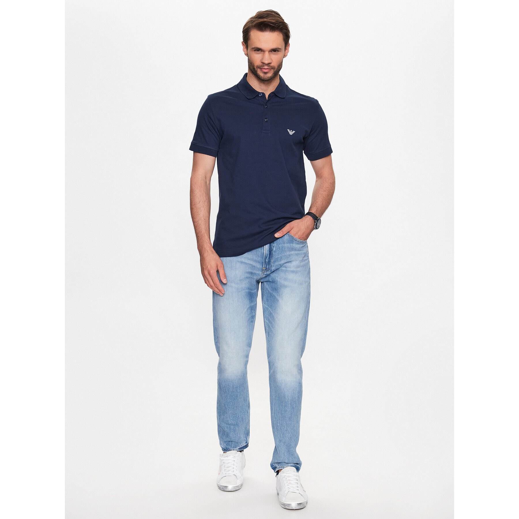 Emporio Armani Tricou polo 211804 3R461 06935 Bleumarin Regular Fit - Pled.ro