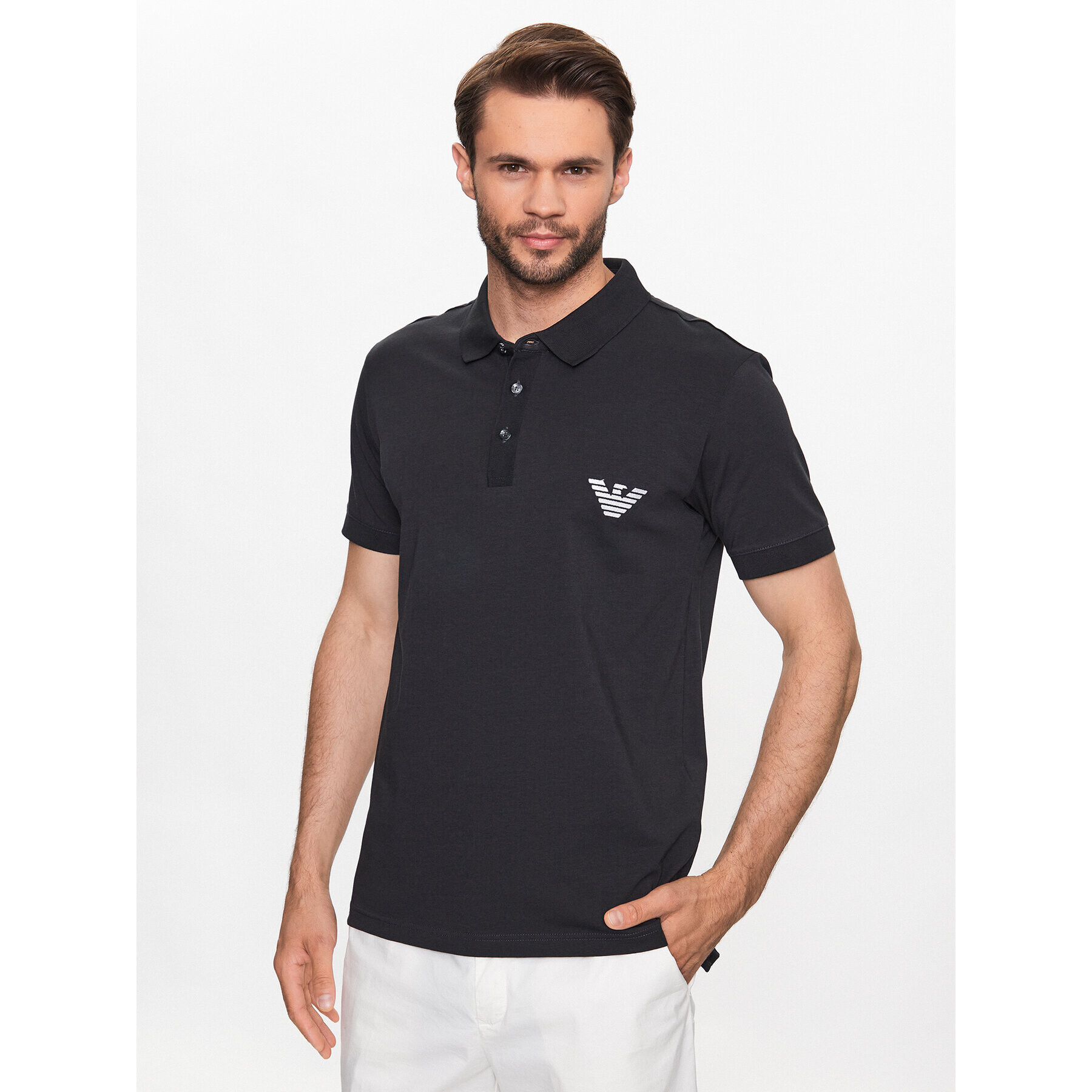 Emporio Armani Tricou polo 211804 3R482 00020 Negru Regular Fit - Pled.ro