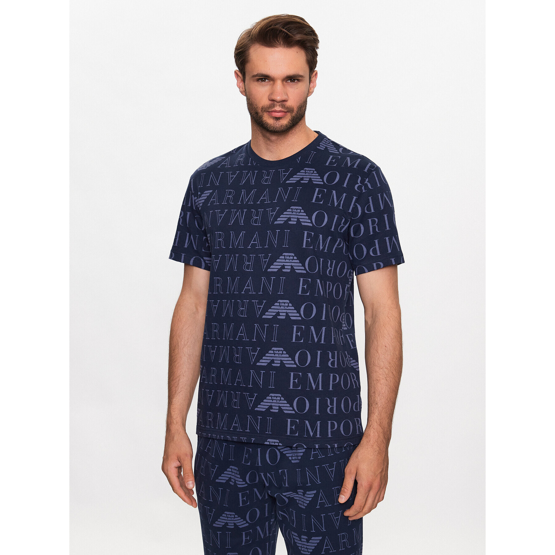 Emporio Armani Underwear Cămașă pijama 110853 3R566 13635 Bleumarin Regular Fit - Pled.ro