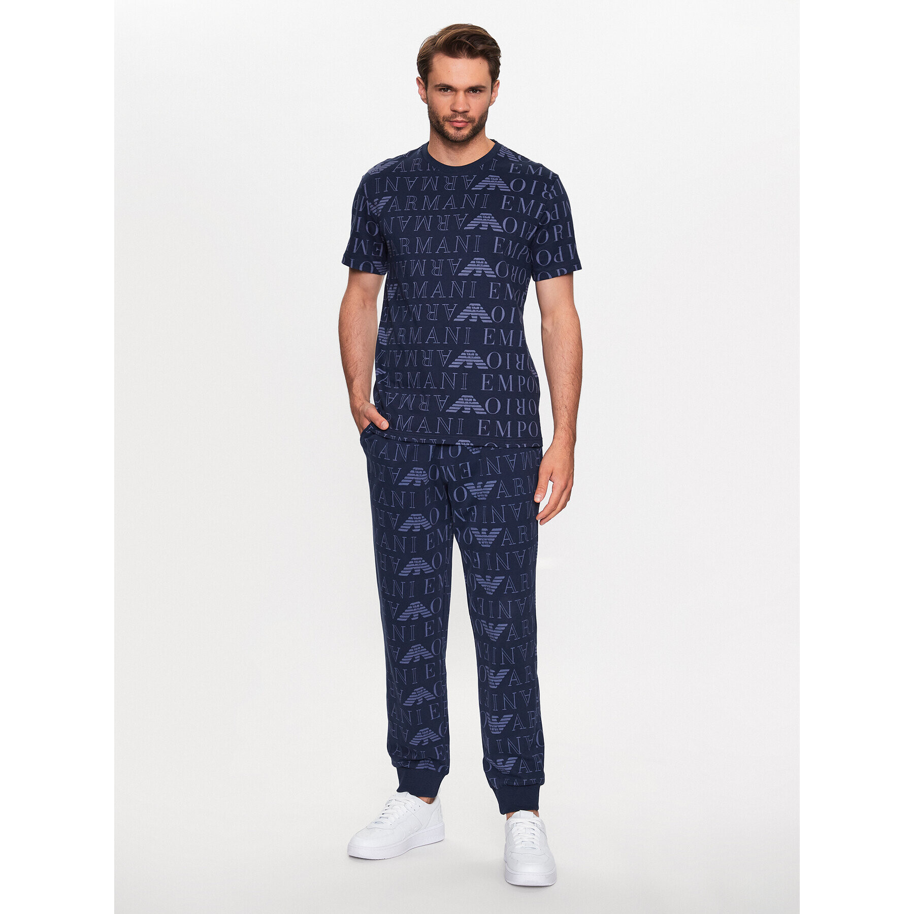 Emporio Armani Underwear Cămașă pijama 110853 3R566 13635 Bleumarin Regular Fit - Pled.ro