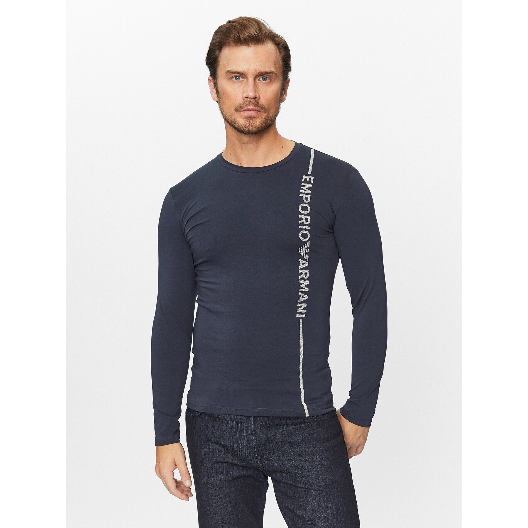 Emporio Armani Underwear Longsleeve 111023 3F523 00135 Bleumarin Regular Fit - Pled.ro