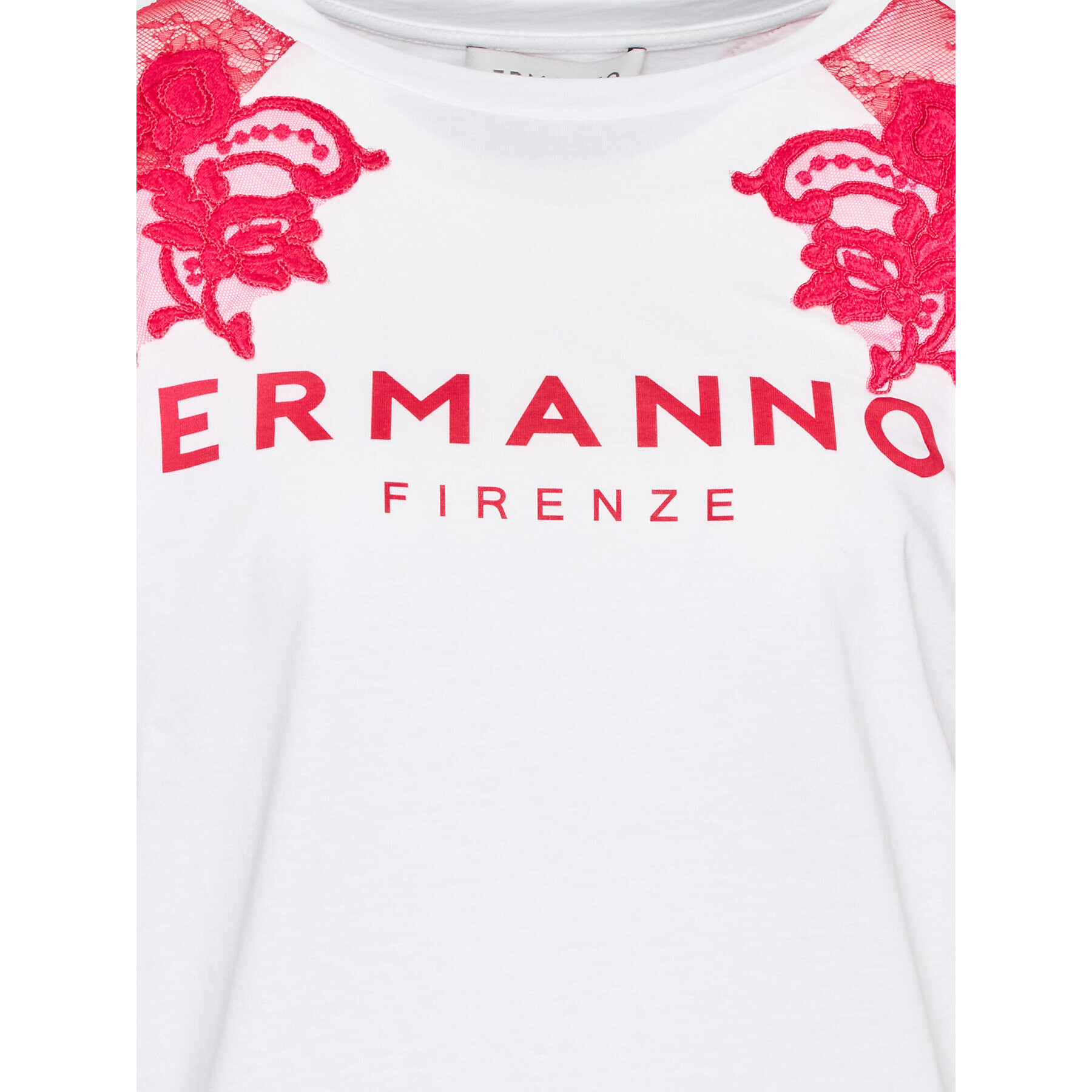 Ermanno Firenze Tricou D42EL068EE7 Alb Regular Fit - Pled.ro