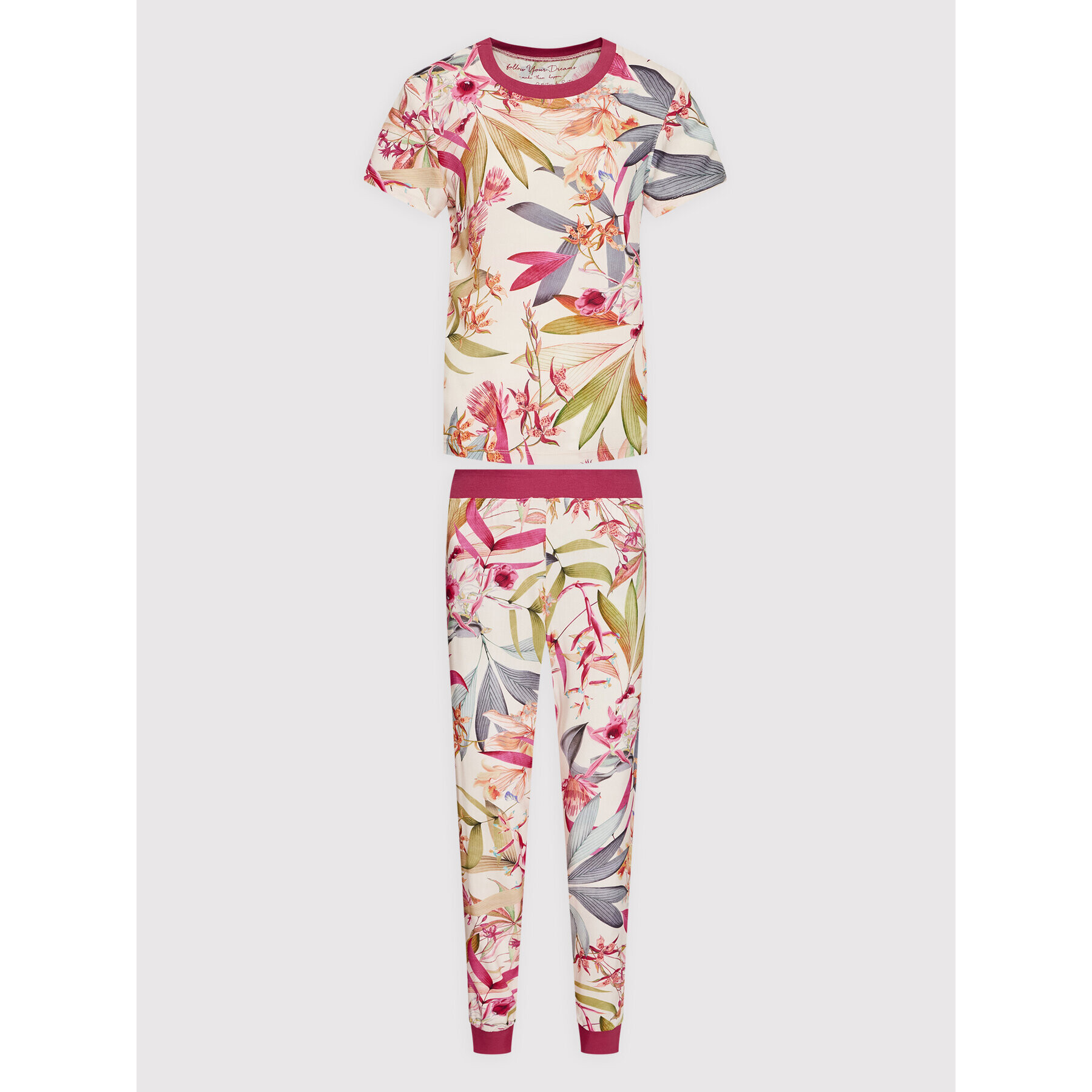 Esotiq Pijama Wildflower 39804 Roz Relaxed Fit - Pled.ro