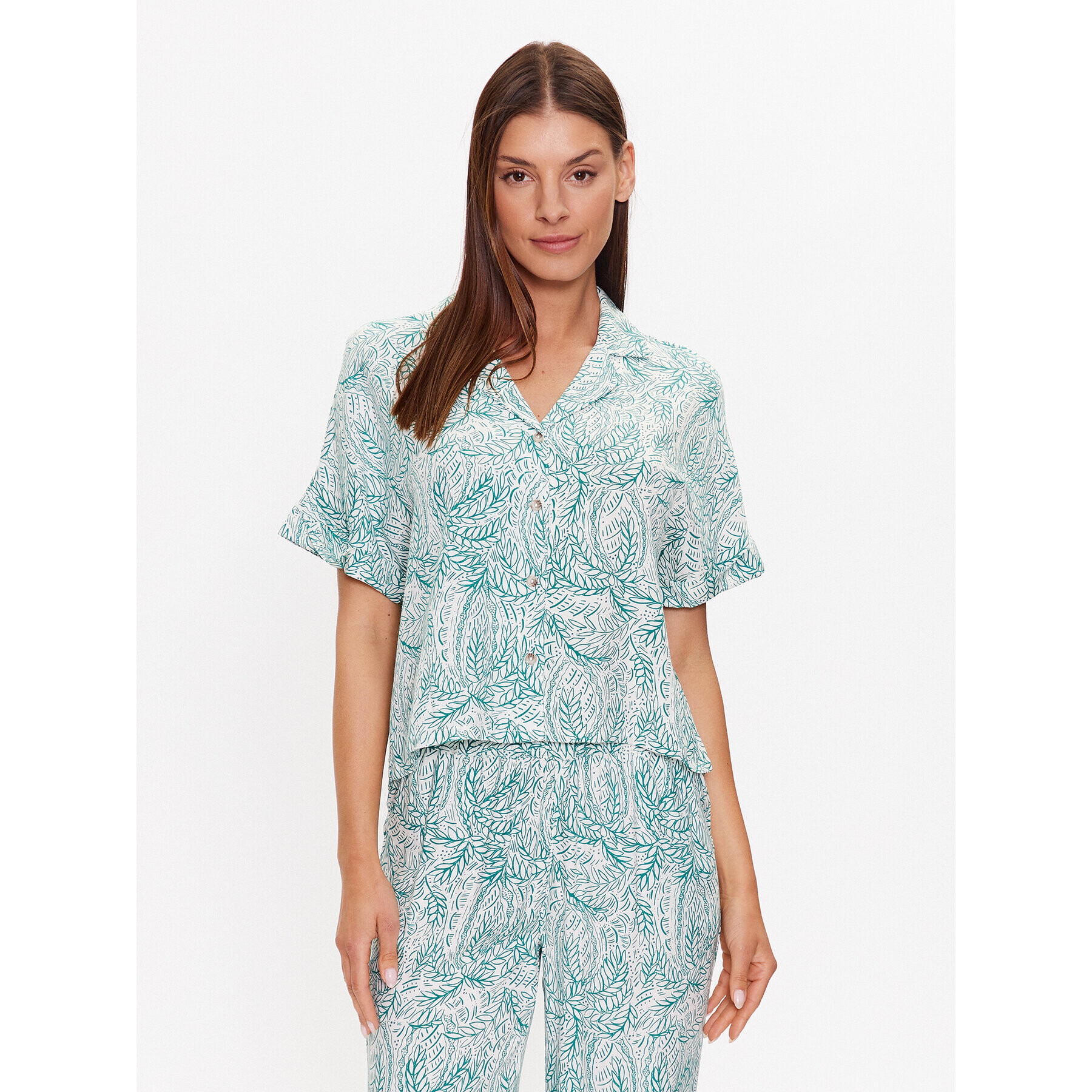 Etam Cămașă pijama 6539392 Verde Regular Fit - Pled.ro