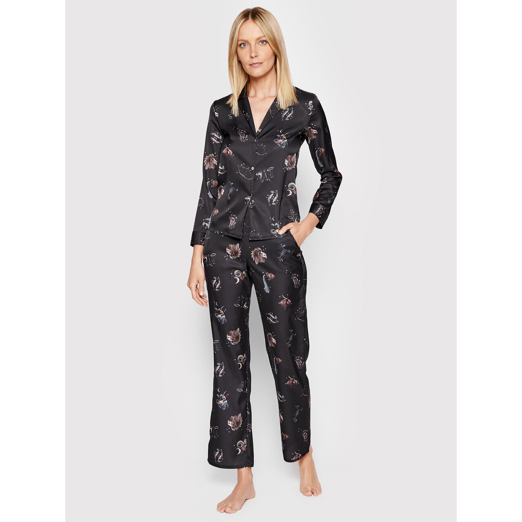 Etam Cămașă pijama Asthro 6531061 Negru Regular Fit - Pled.ro