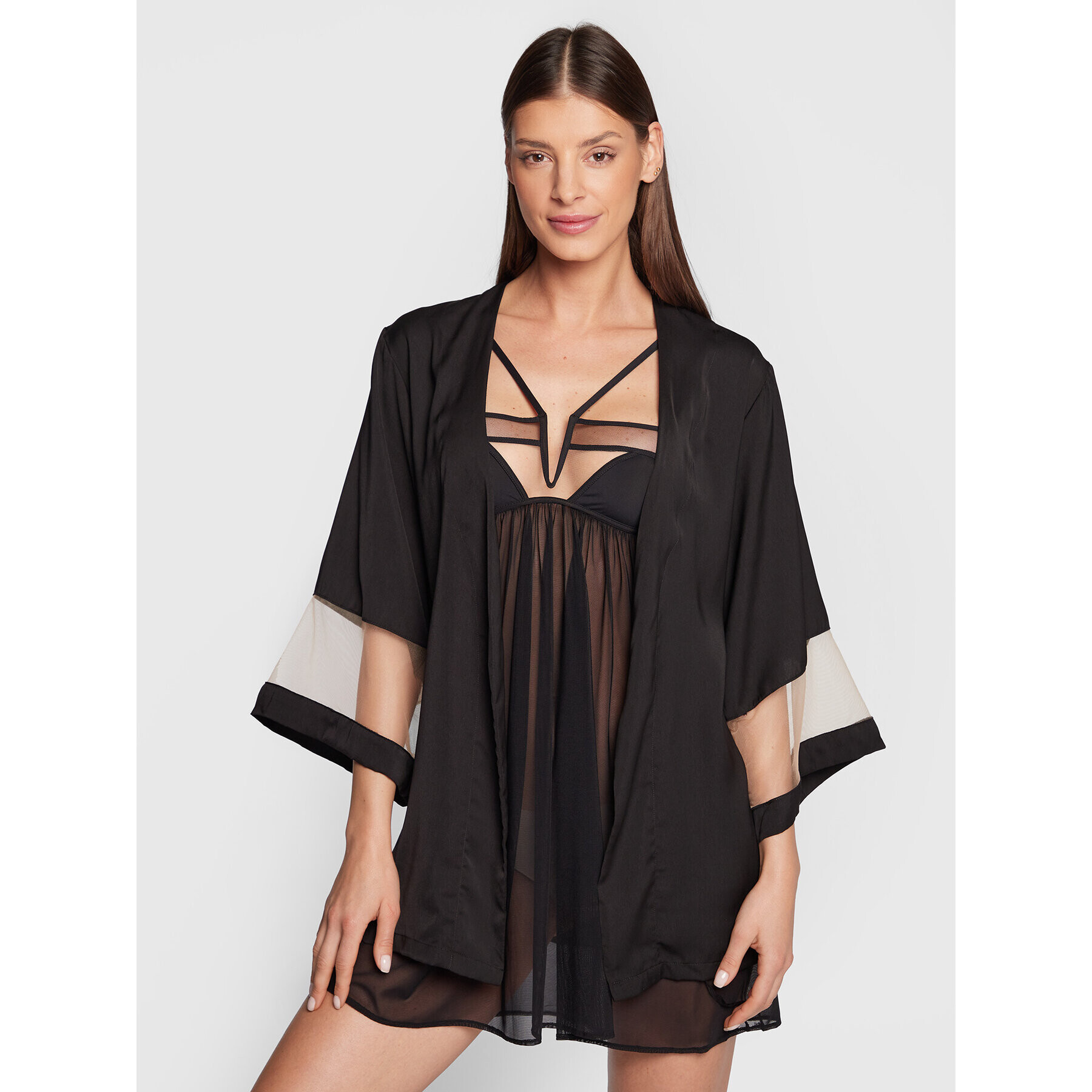 Etam Halat Delicatesse 6536301 Negru - Pled.ro