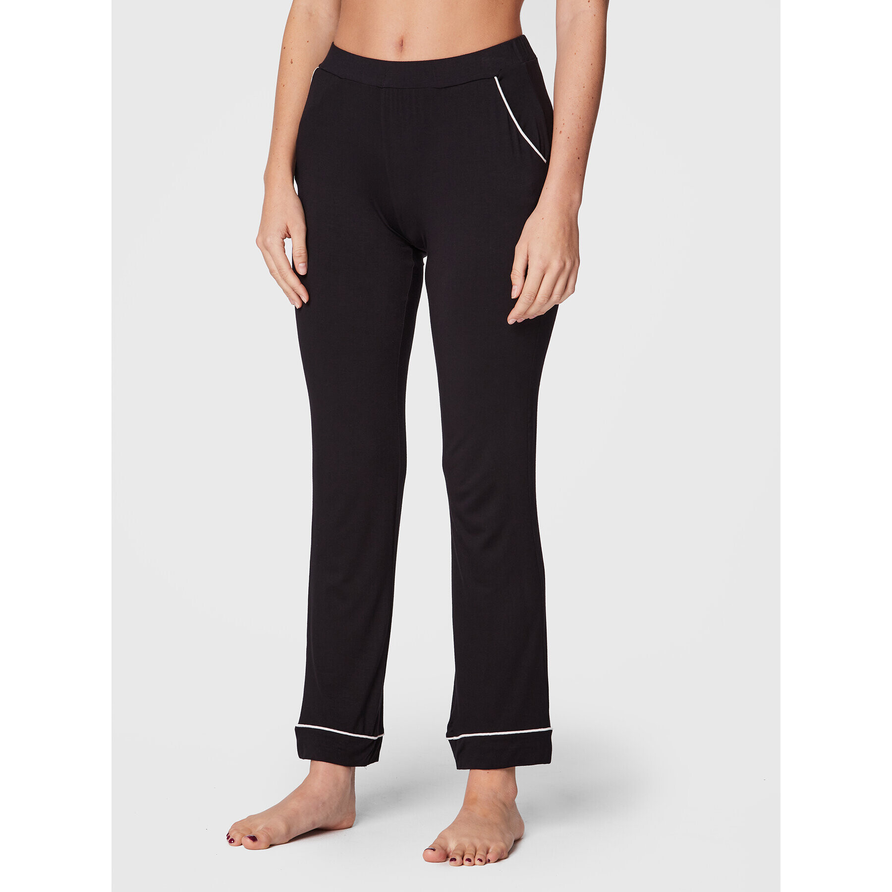 Etam Pantaloni pijama 6524026 Negru Regular Fit - Pled.ro