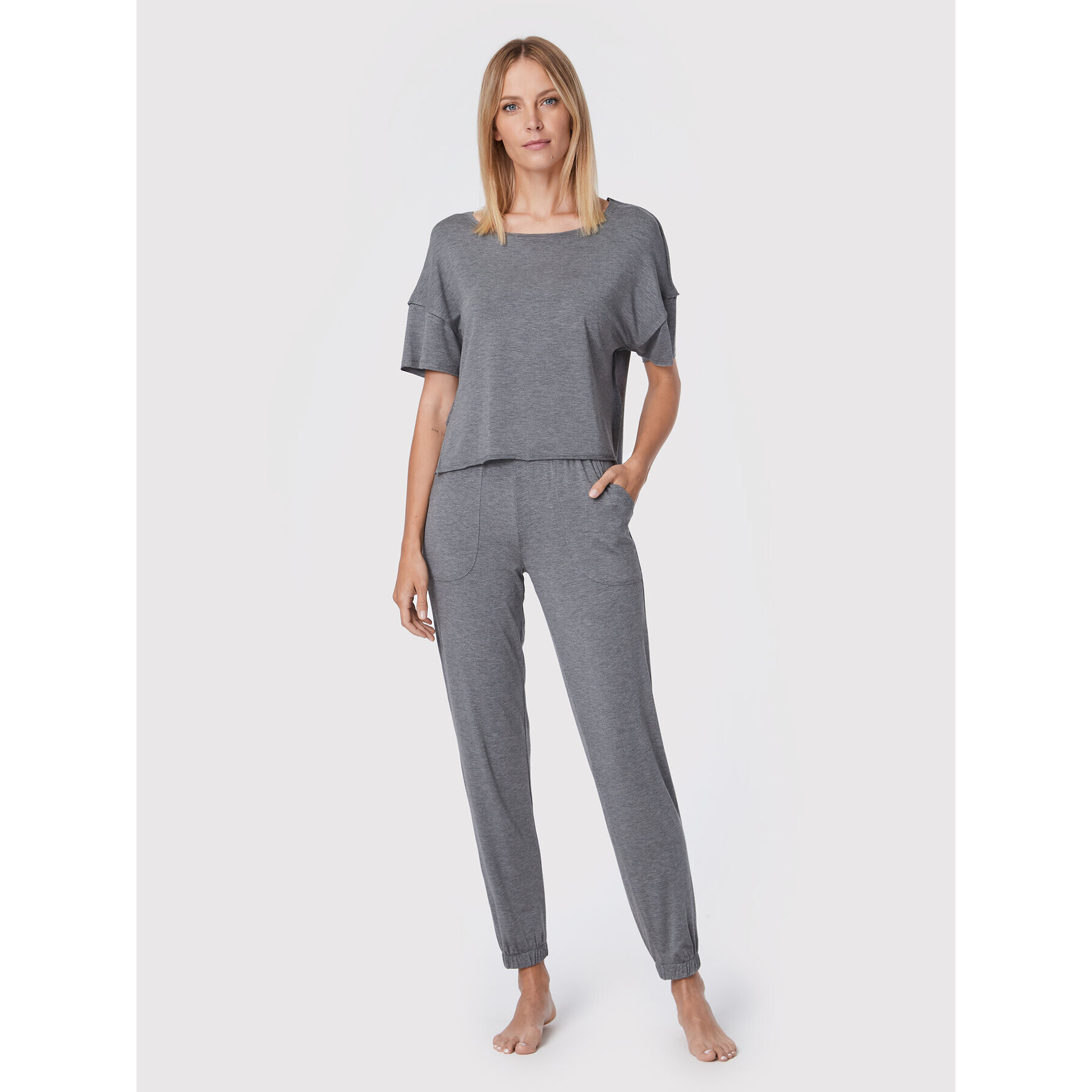 Etam Pantaloni pijama Alva 6534375 Gri Regular Fit - Pled.ro