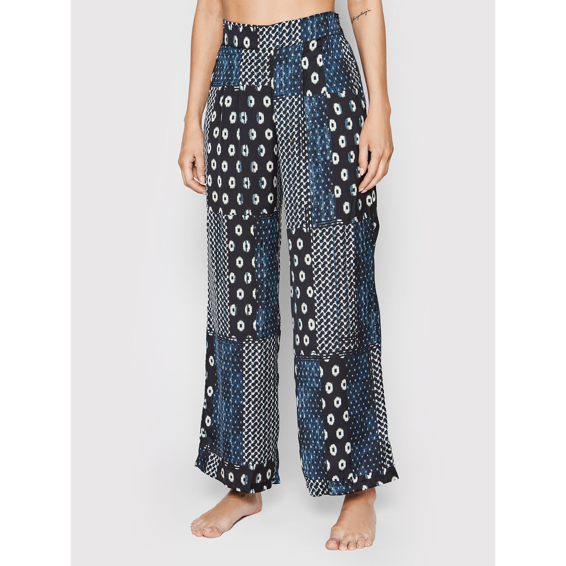 Etam Pantaloni pijama Batik 6534262 Bleumarin Relaxed Fit - Pled.ro