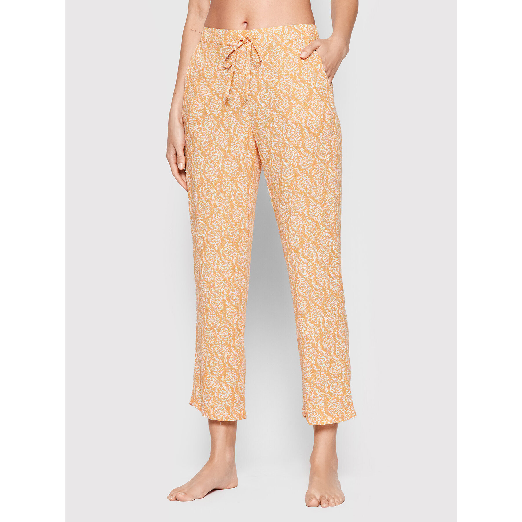 Etam Pantaloni pijama Gully 6534122 Portocaliu Regular Fit - Pled.ro