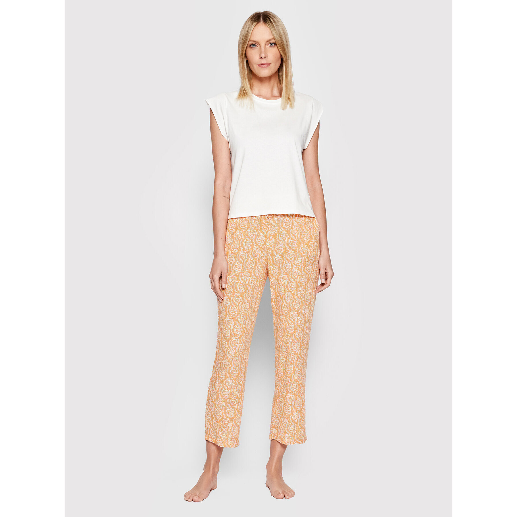 Etam Pantaloni pijama Gully 6534122 Portocaliu Regular Fit - Pled.ro