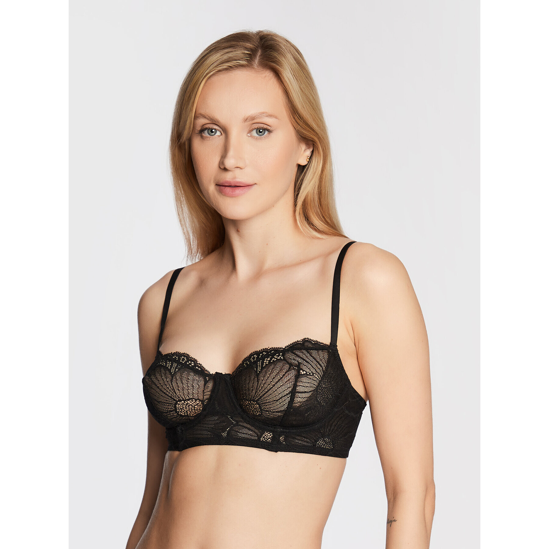 Etam Sutien Balconette Flexi Lace 6536570 Negru - Pled.ro