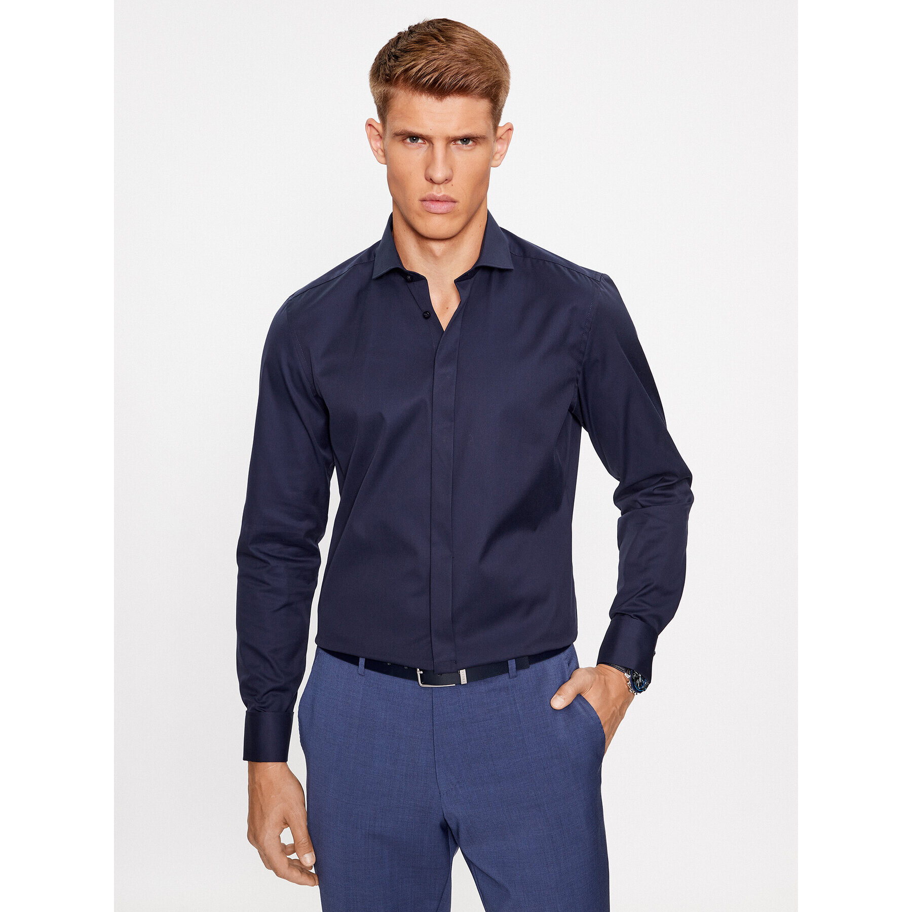 Eterna Cămașă 8817/F392 Bleumarin Slim Fit - Pled.ro