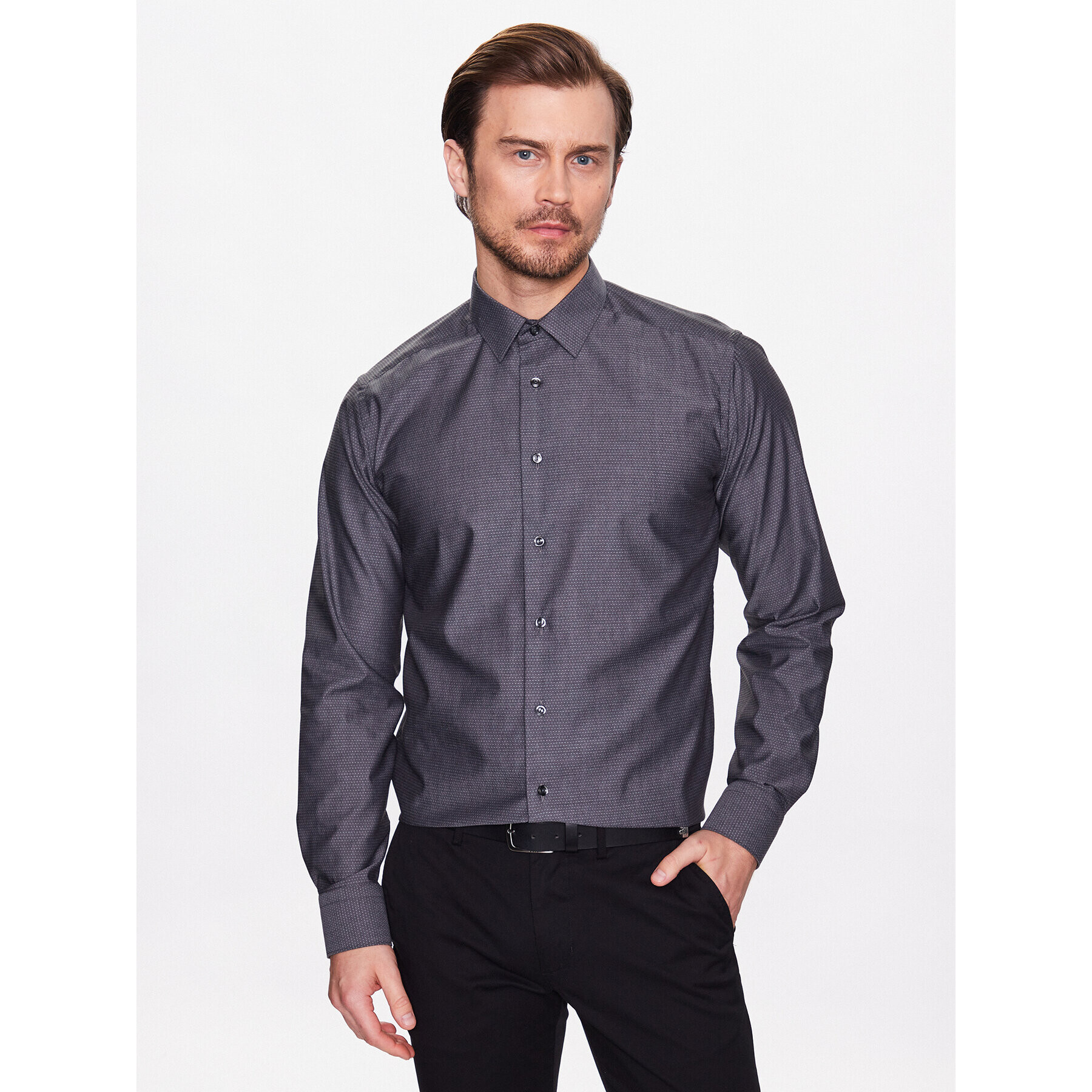 Eton Cămașă 100003977 Negru Slim Fit - Pled.ro