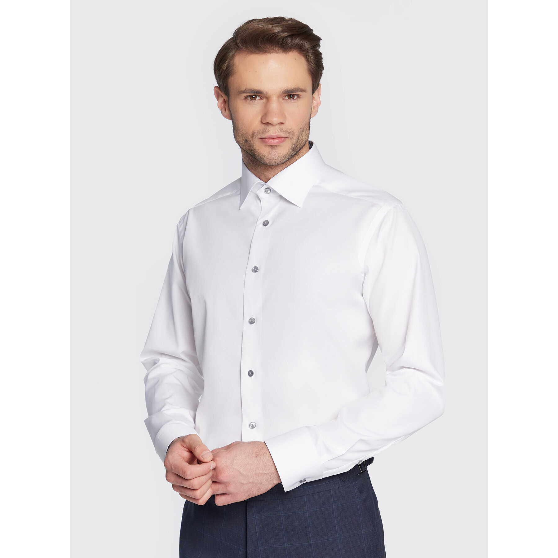 Eton Cămașă 100004052 Alb Slim Fit - Pled.ro