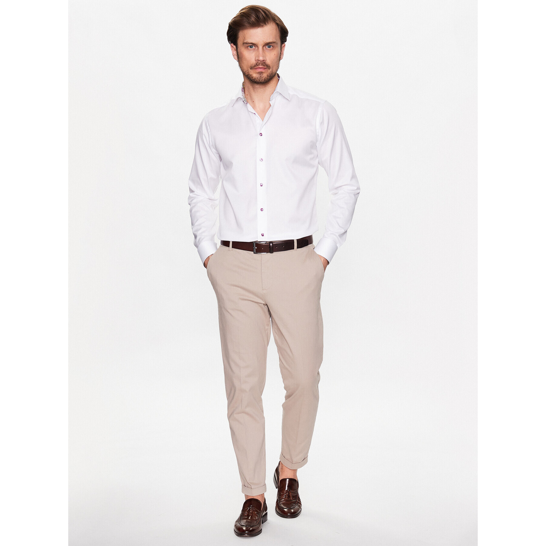 Eton Cămașă 100004299 Alb Slim Fit - Pled.ro