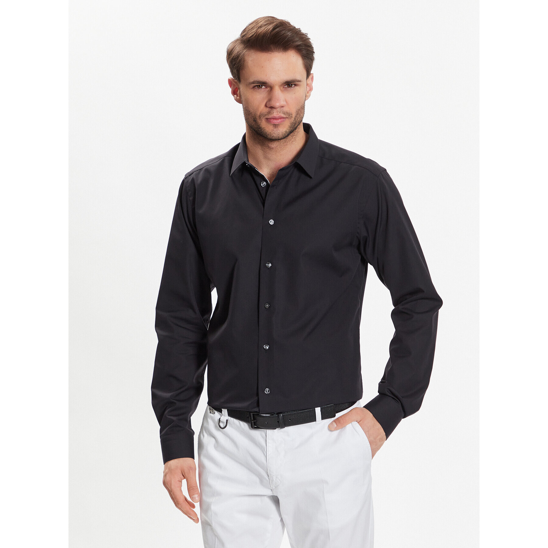 Eton Cămașă 100004471 Negru Slim Fit - Pled.ro