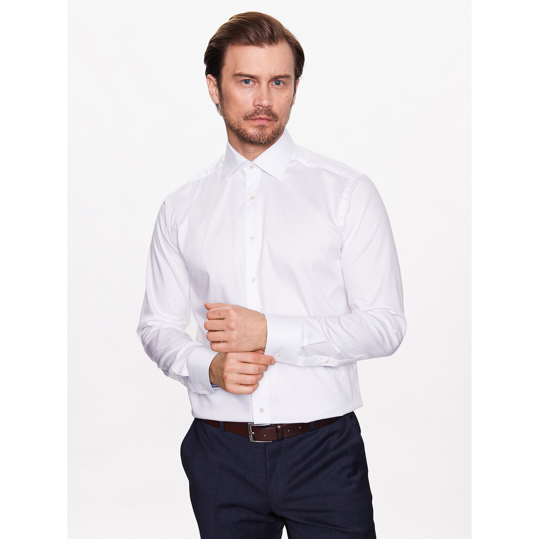 Eton Cămașă 100004489 Alb Slim Fit - Pled.ro