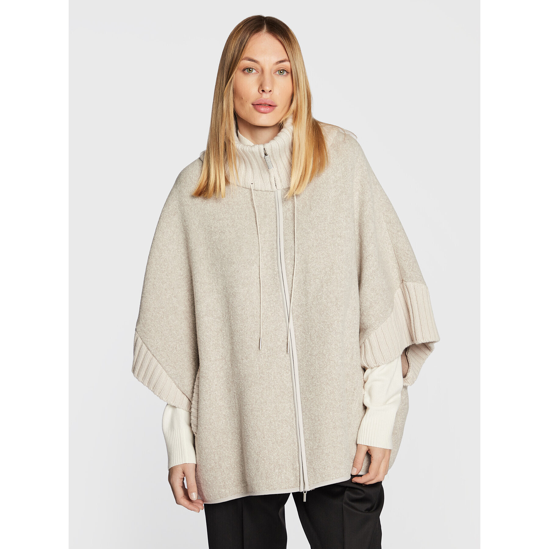 Fabiana Filippi Cardigan CTD222W255 Gri Oversize - Pled.ro