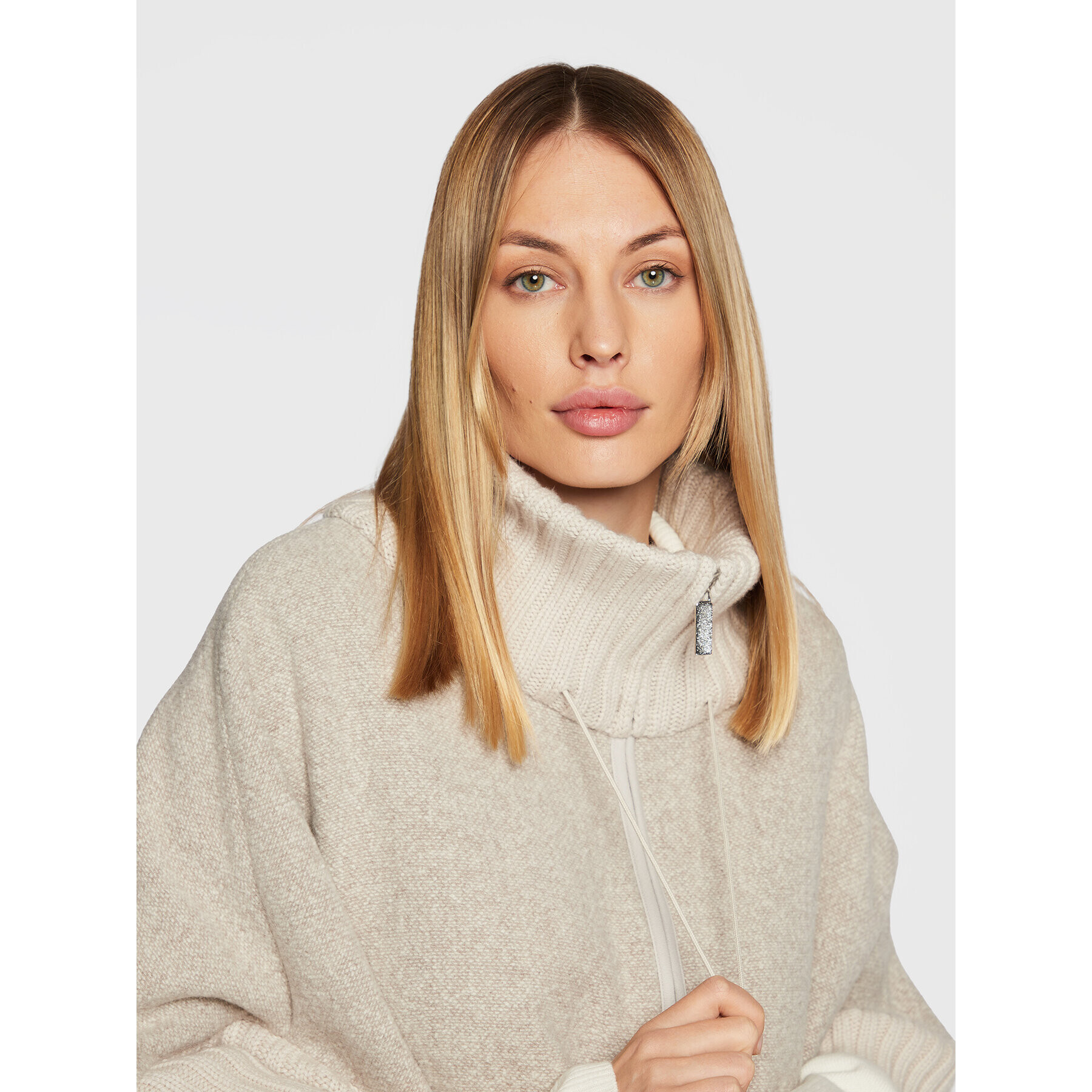 Fabiana Filippi Cardigan CTD222W255 Gri Oversize - Pled.ro