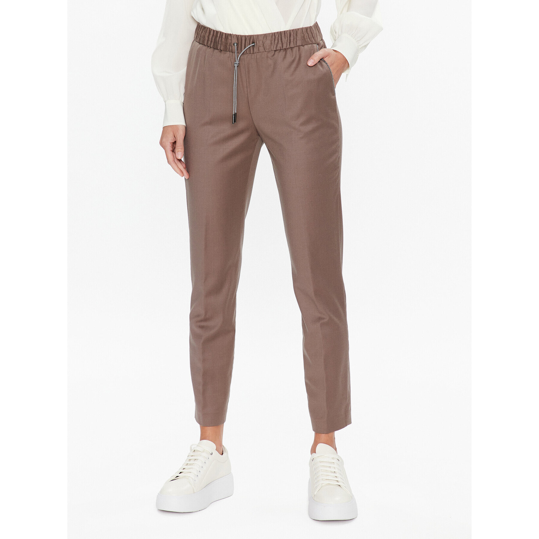 Fabiana Filippi Pantaloni din material PADP02W361 Maro Regular Fit - Pled.ro