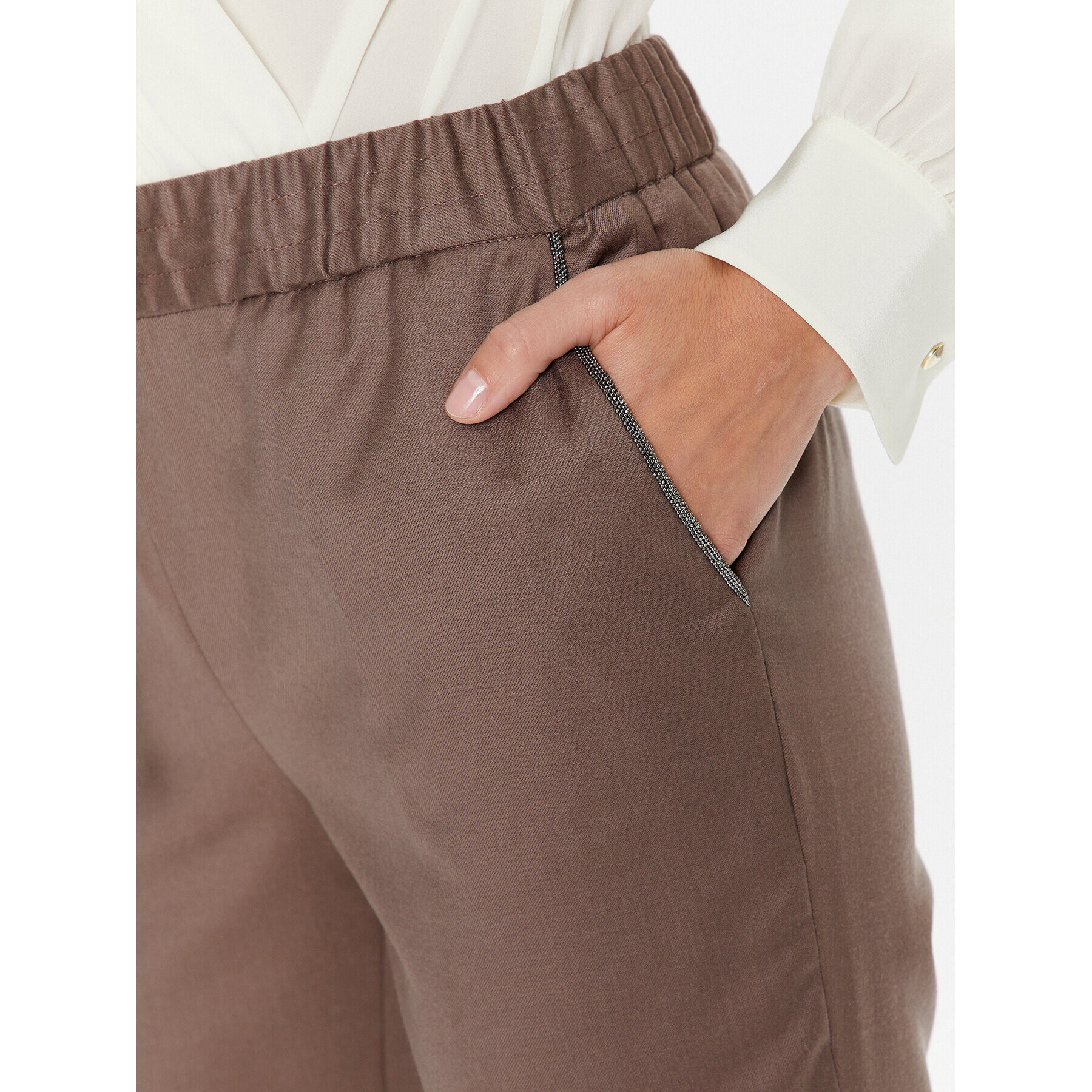 Fabiana Filippi Pantaloni din material PADP02W361 Maro Regular Fit - Pled.ro