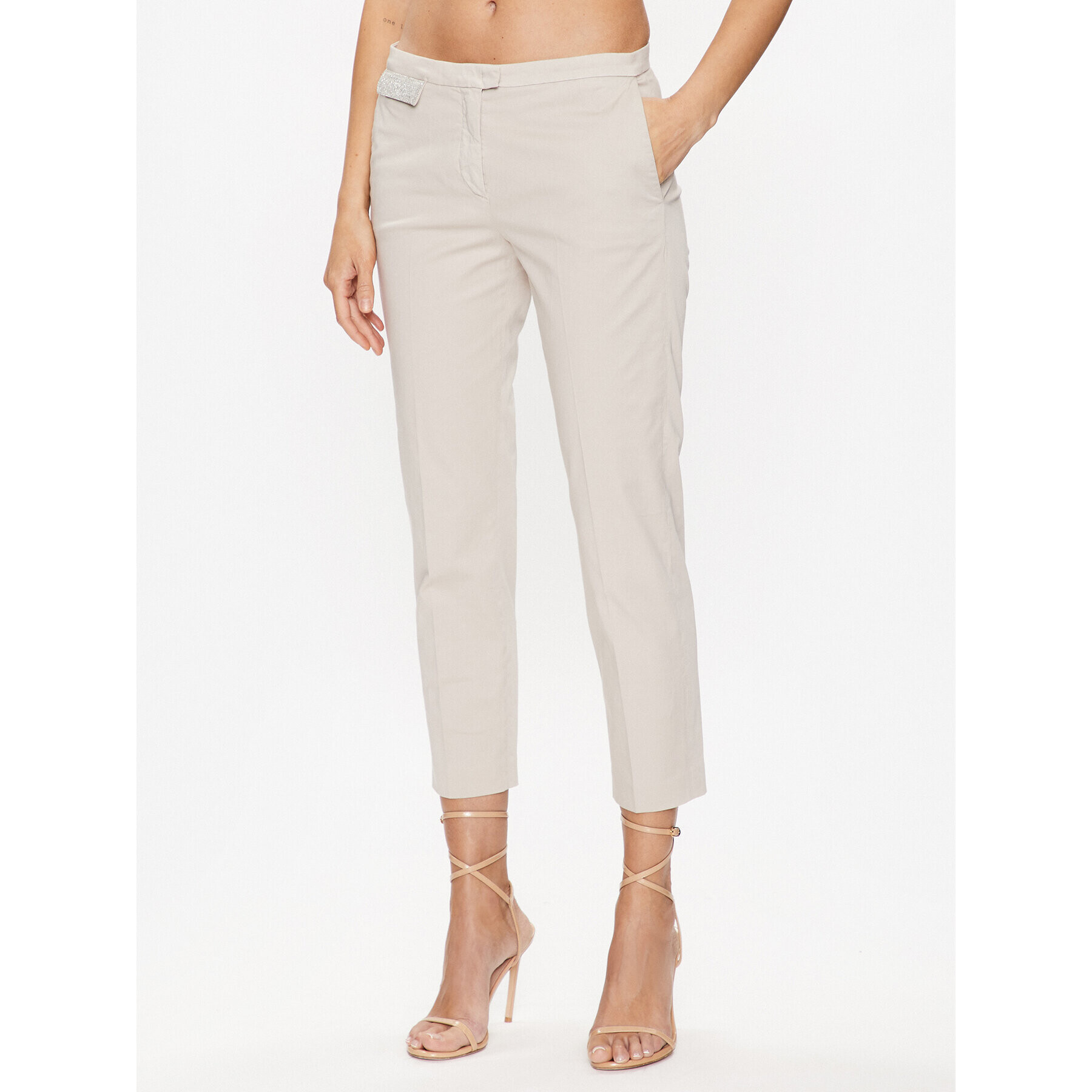 Fabiana Filippi Pantaloni din material PADP02W365 Gri Regular Fit - Pled.ro