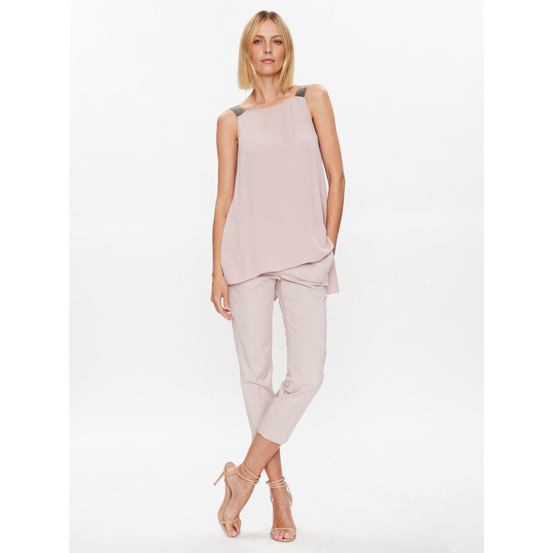 Fabiana Filippi Pantaloni din material PADP02W365 Roz Regular Fit - Pled.ro