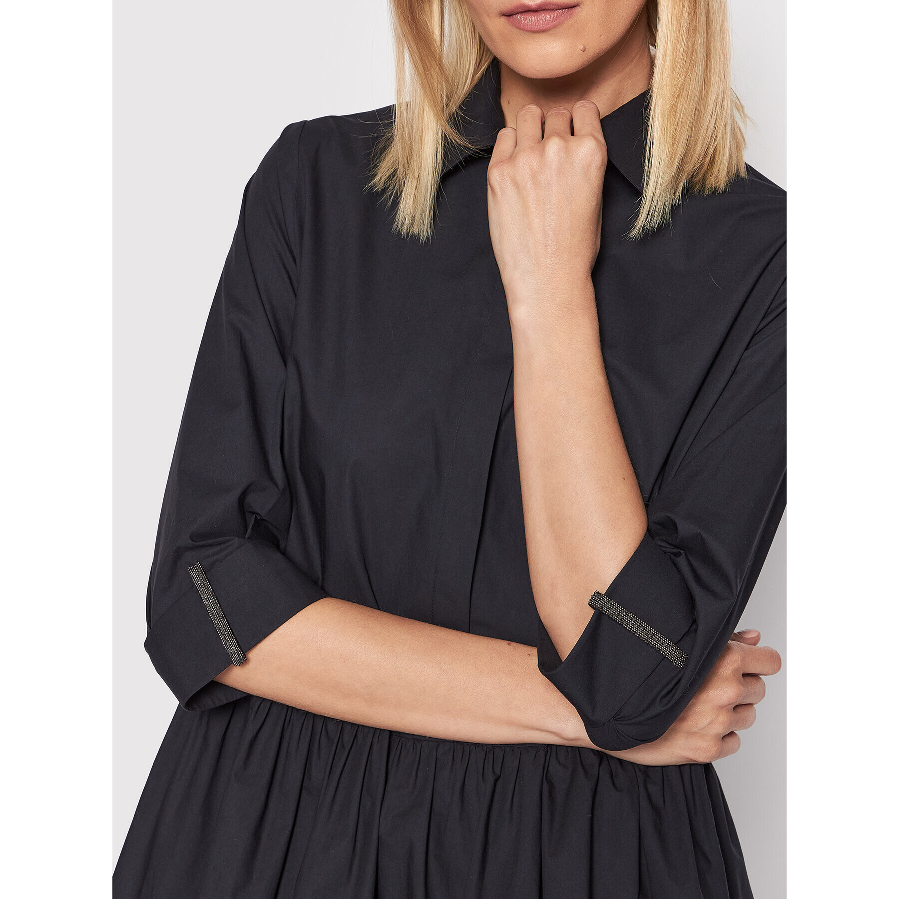 Fabiana Filippi Rochie tip cămașă ABD272W170 Negru Regular Fit - Pled.ro