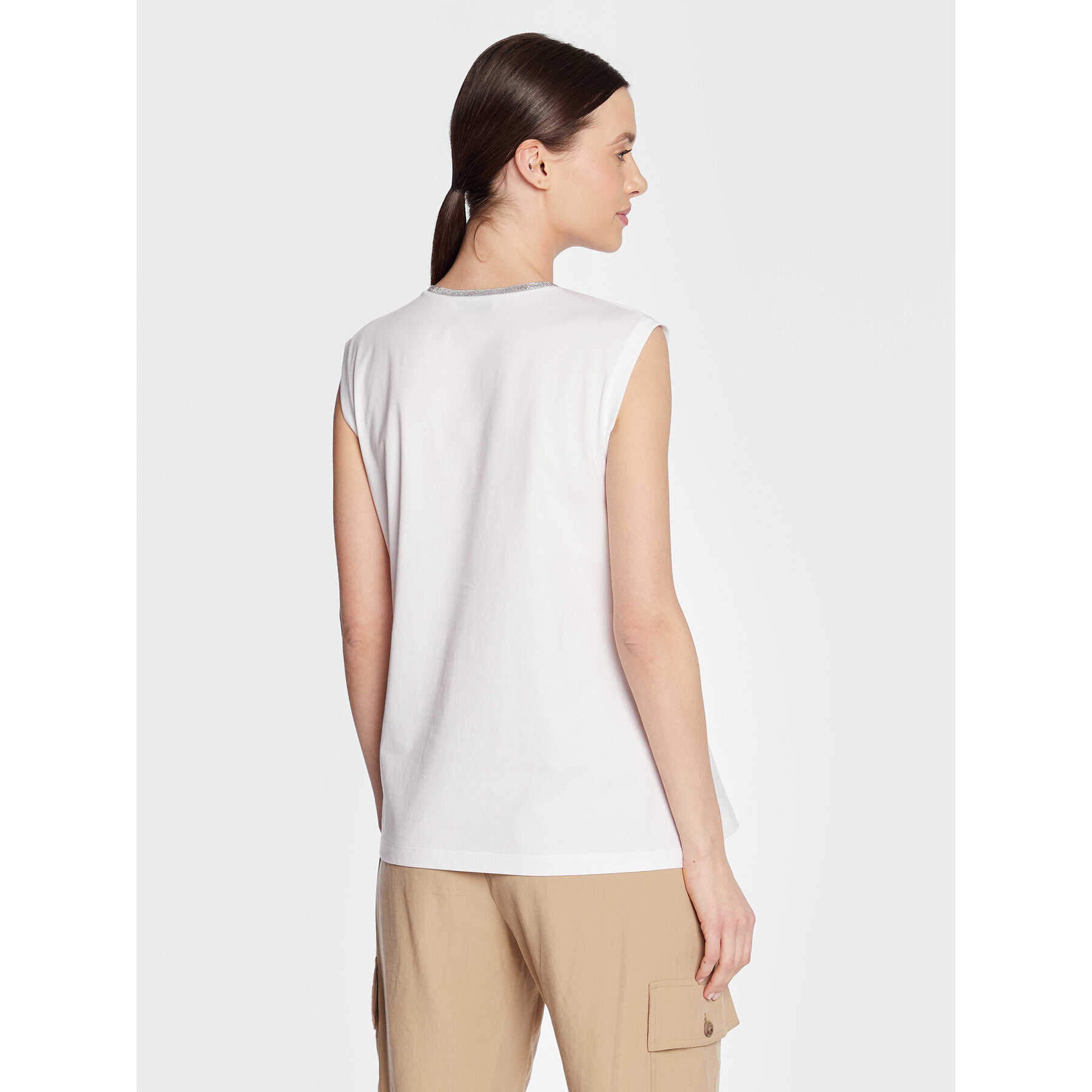 Fabiana Filippi Top JED273W138 Alb Regular Fit - Pled.ro