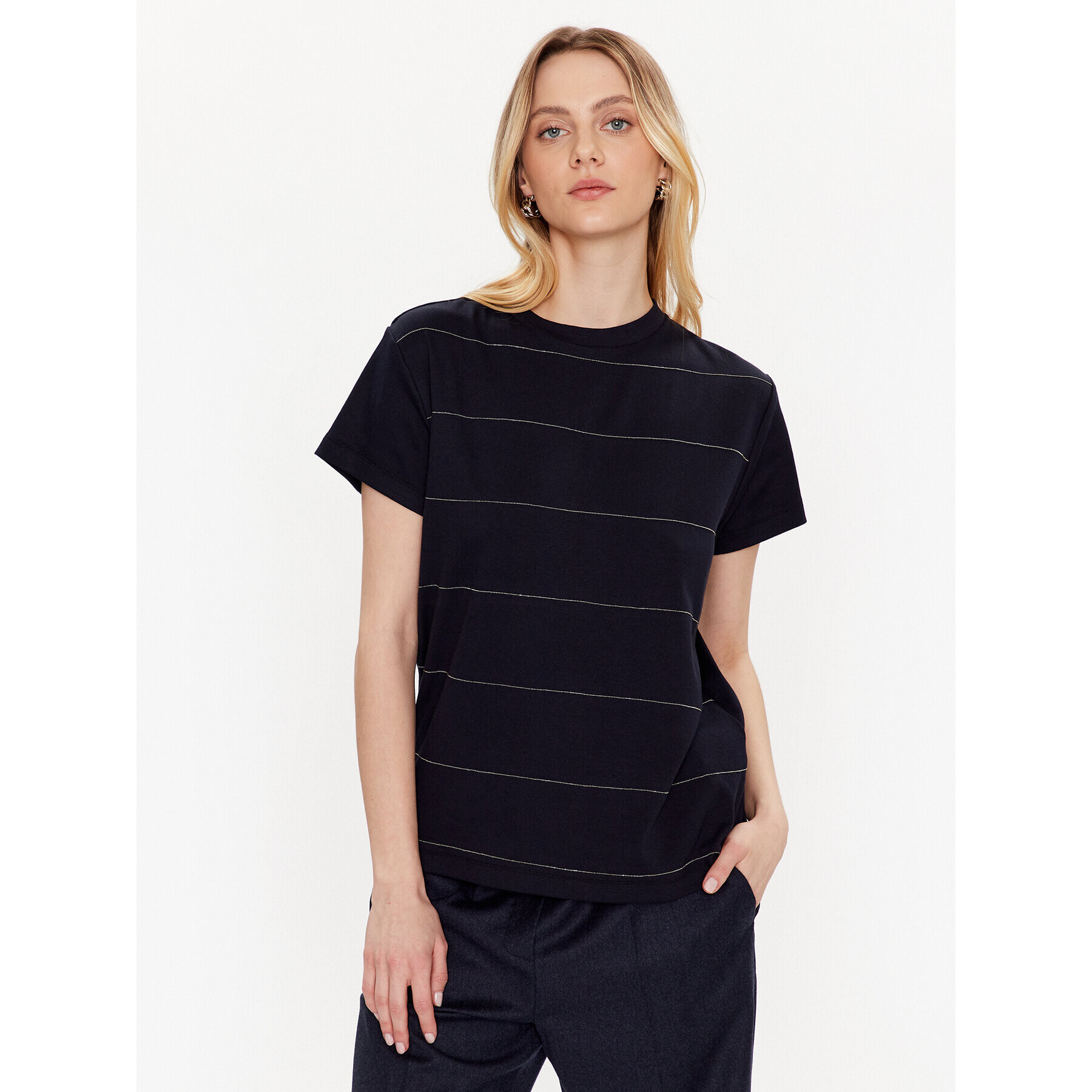 Fabiana Filippi Tricou JED273B561 Albastru Regular Fit - Pled.ro