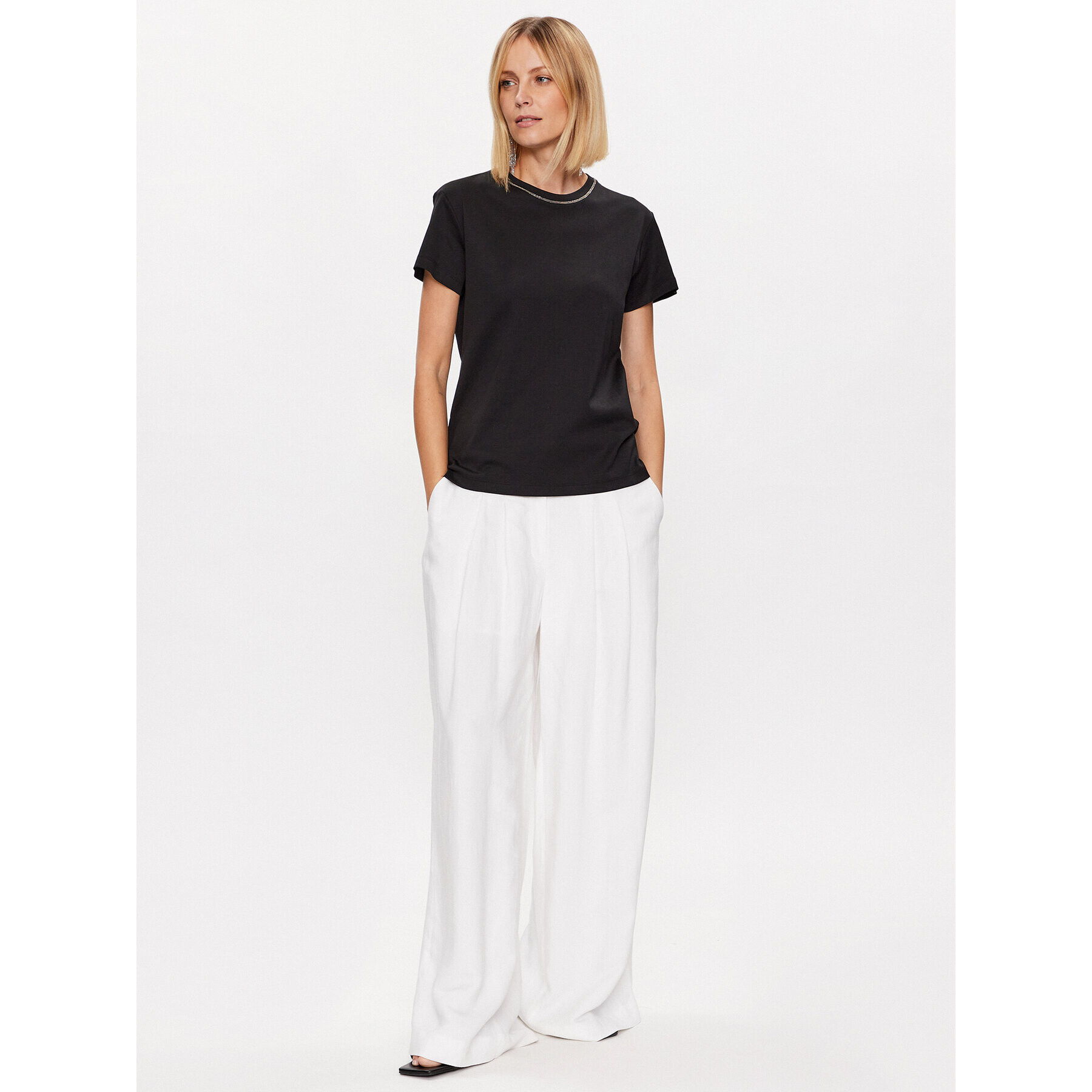 Fabiana Filippi Tricou JED273W126 Negru Regular Fit - Pled.ro